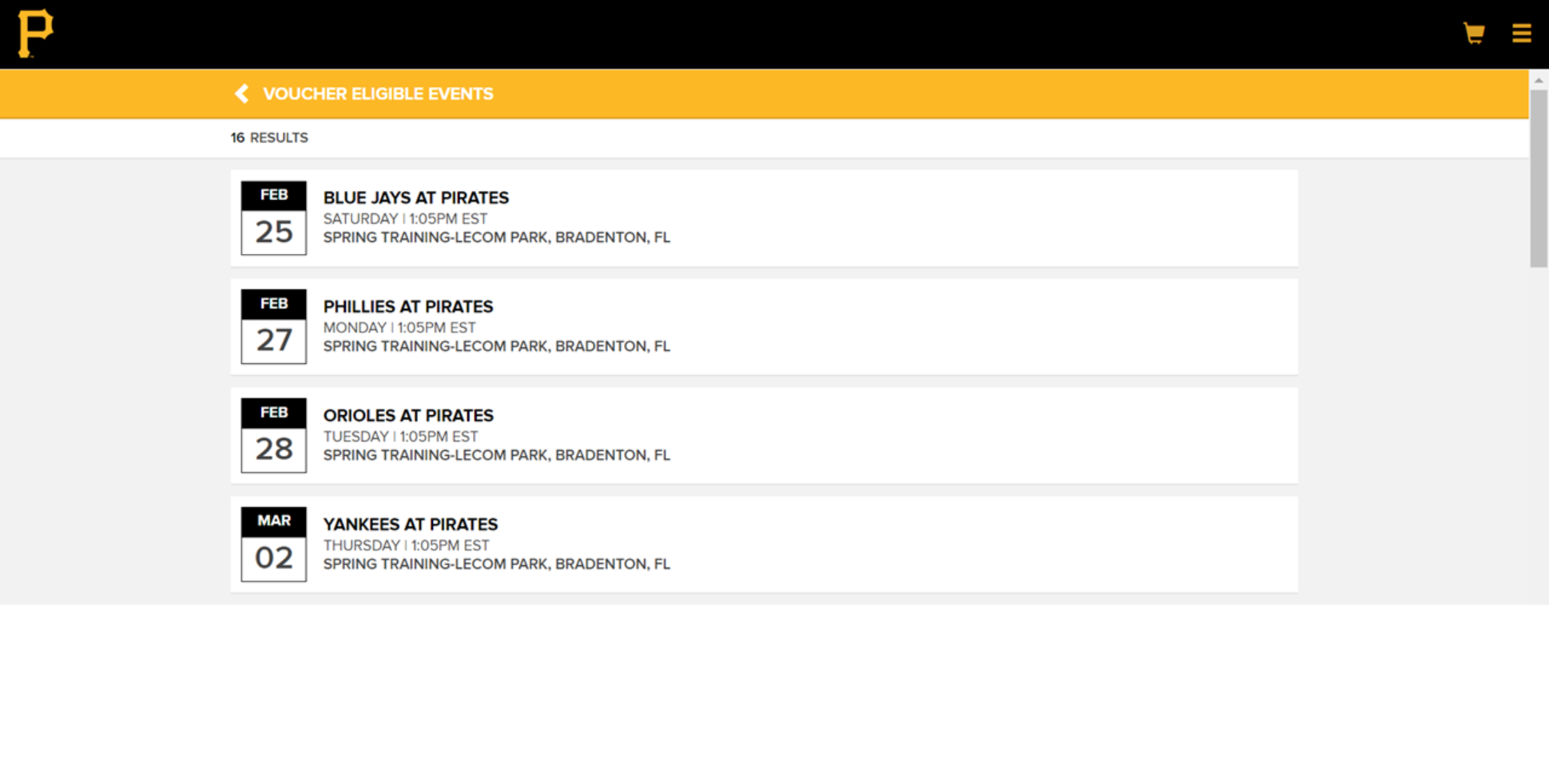 Select the game you would like to redeem your voucher(s) for.