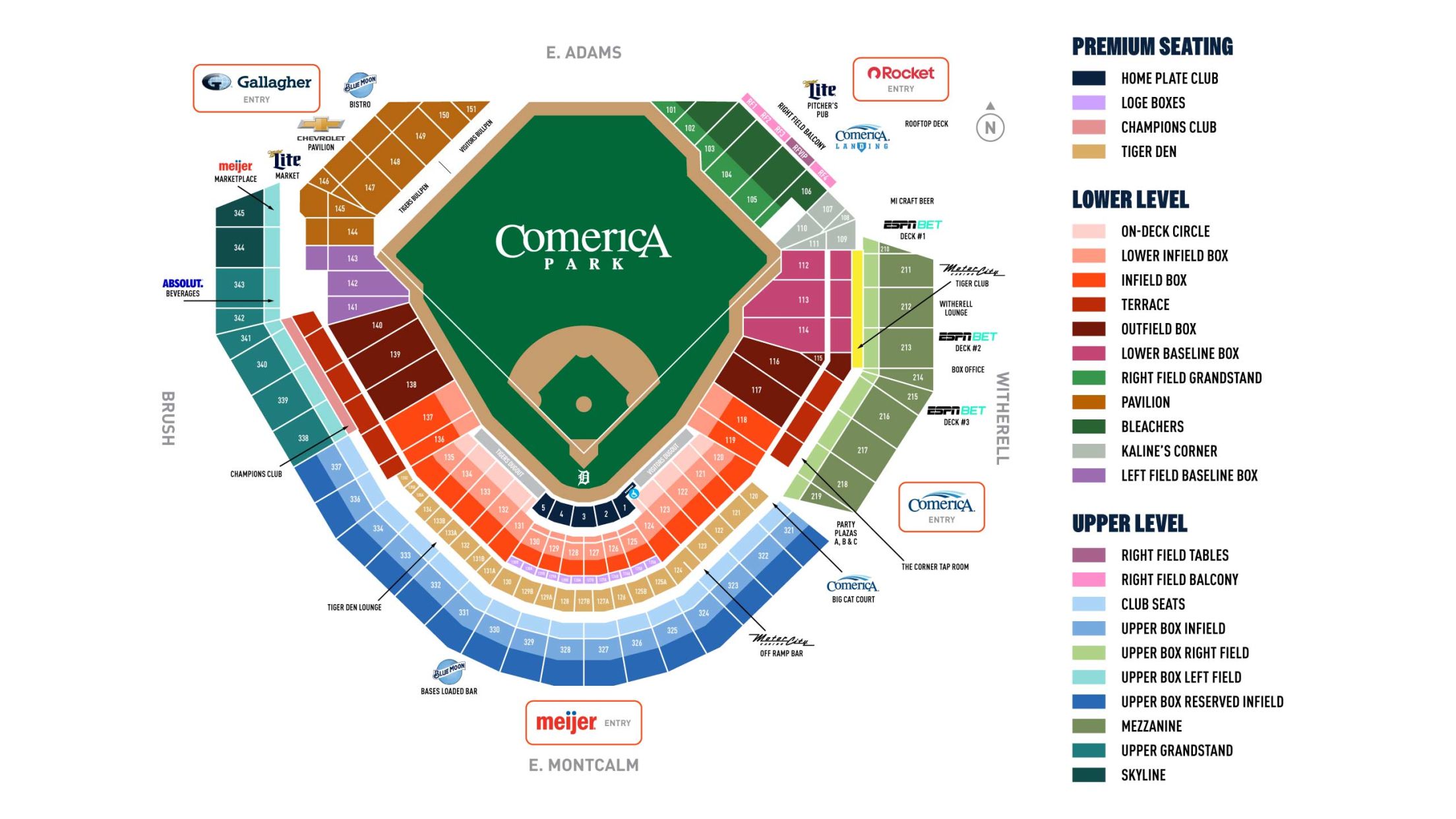 Comerica Park Map