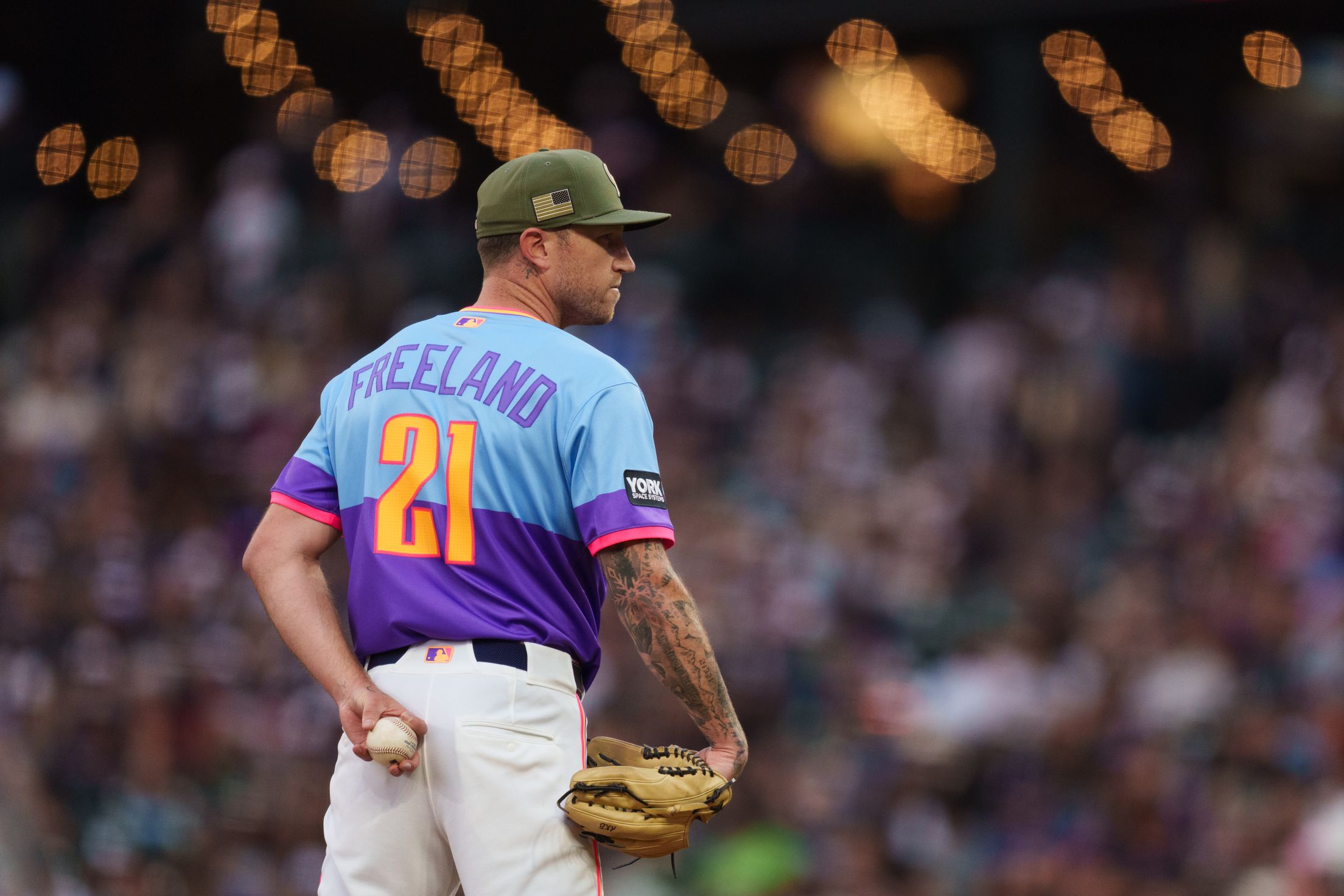 Kyle Freeland on the mound at Coors Field.