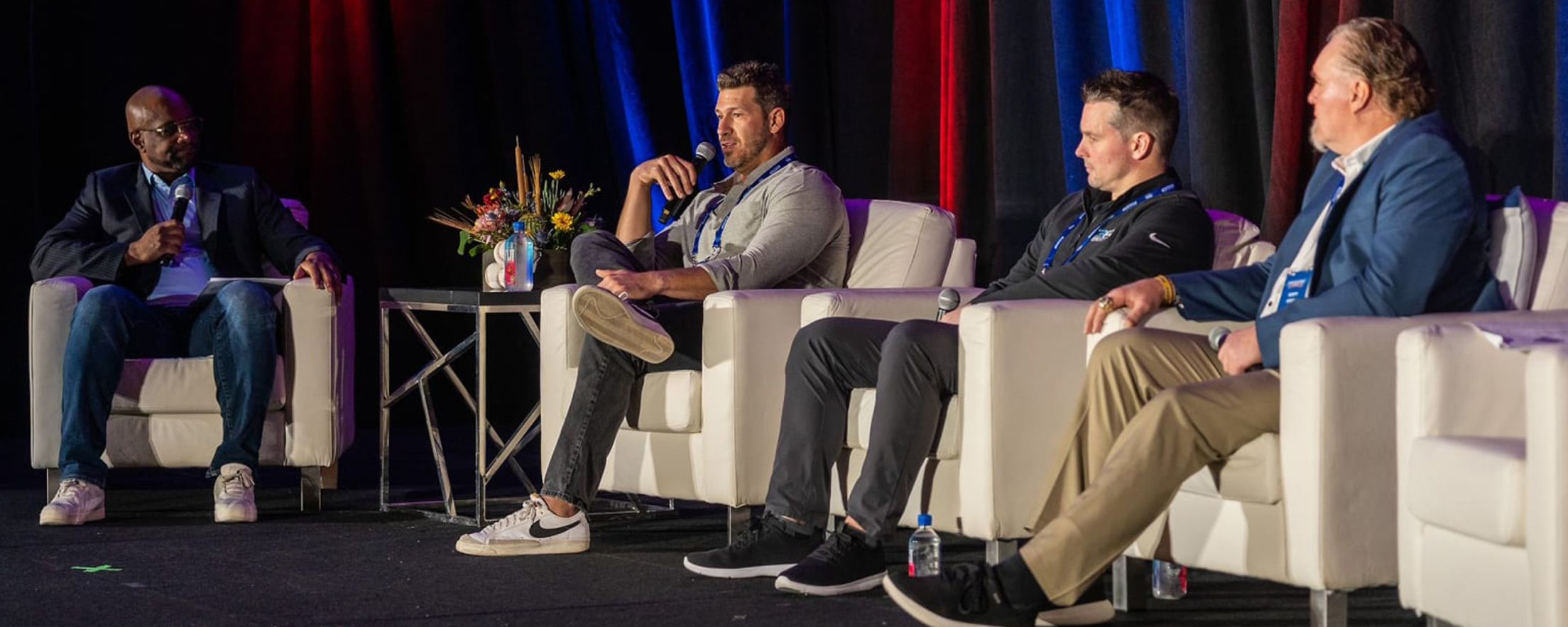 Former players sit at a panel at the Career Development Summit.