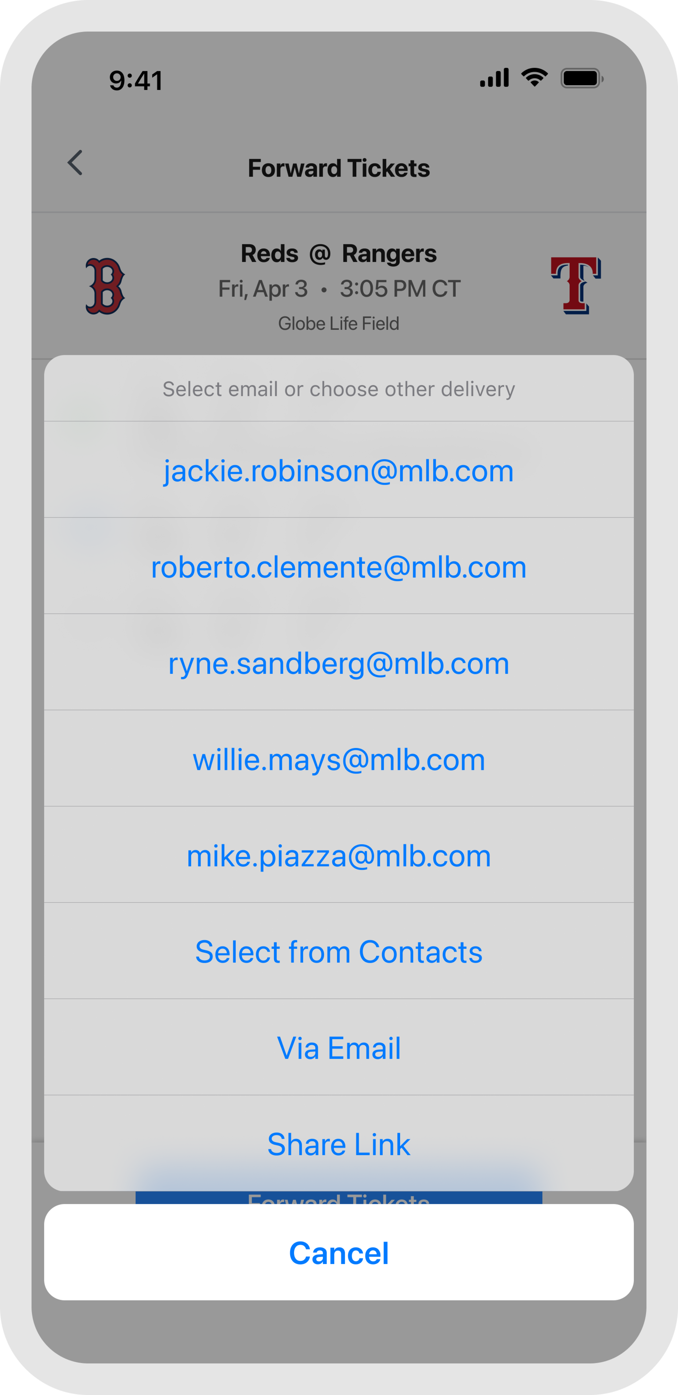 Forward Tickets Send