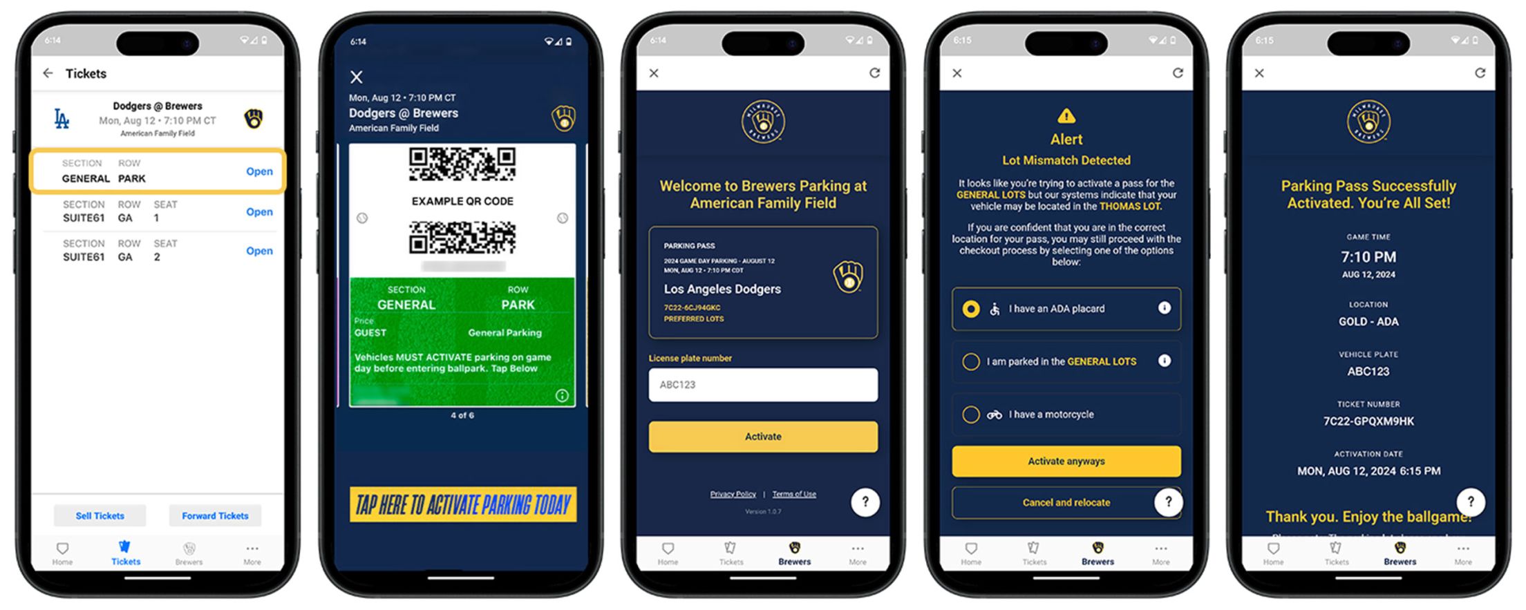 ACTIVATE PREPAID ADA PARKING ON BALLPARK APP
