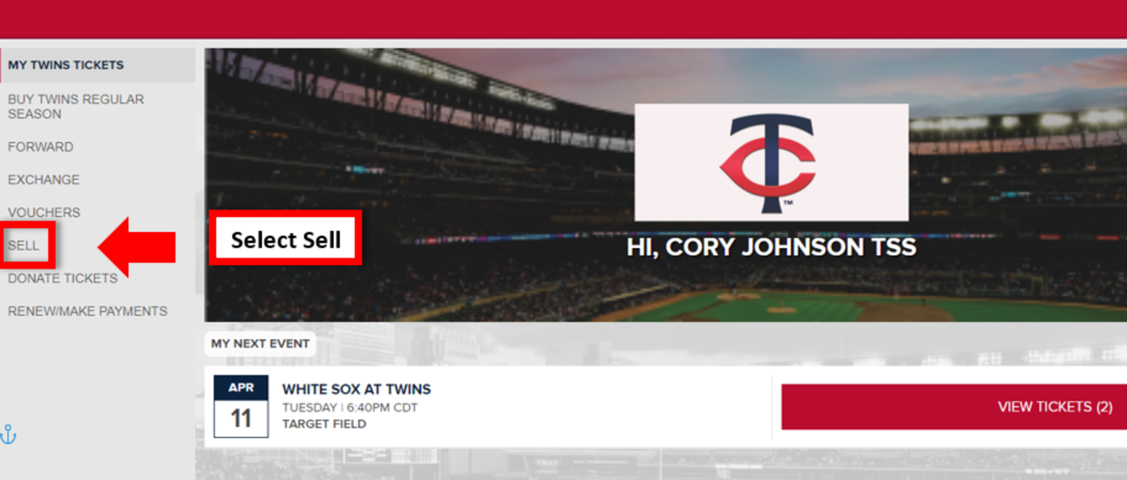 Select Sell on the left