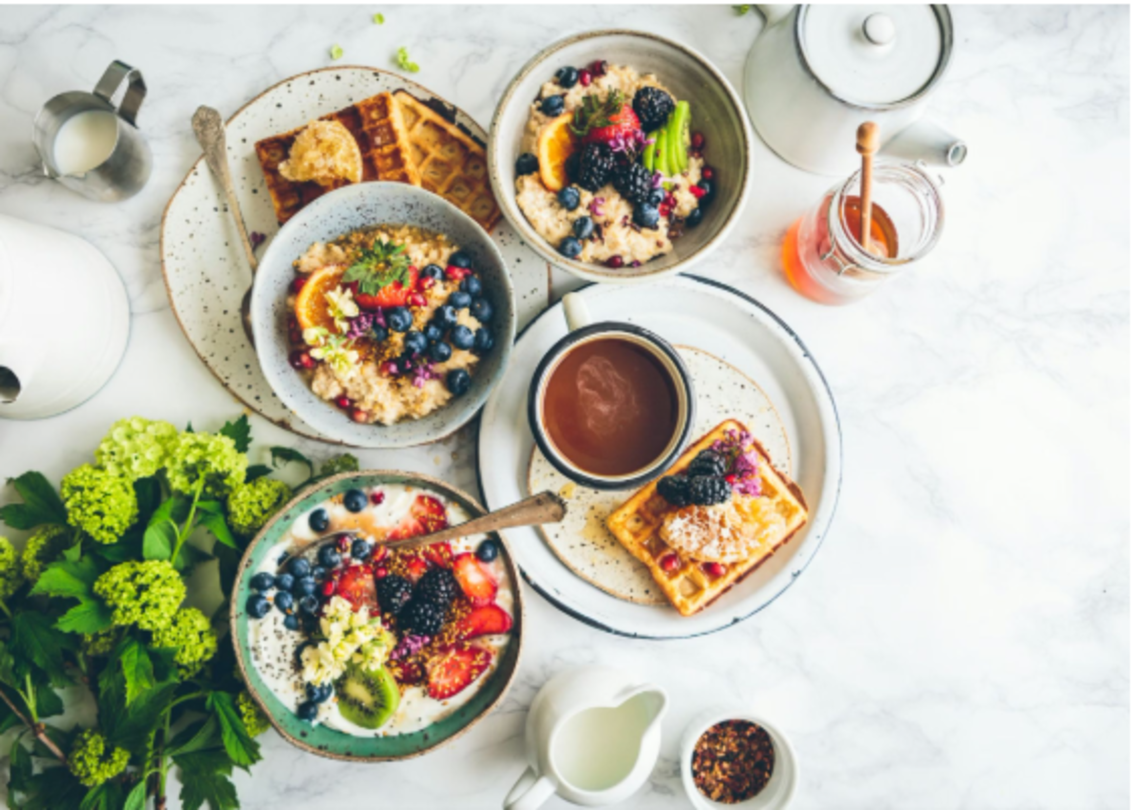brunch-spread-waffles-berries-coffee
