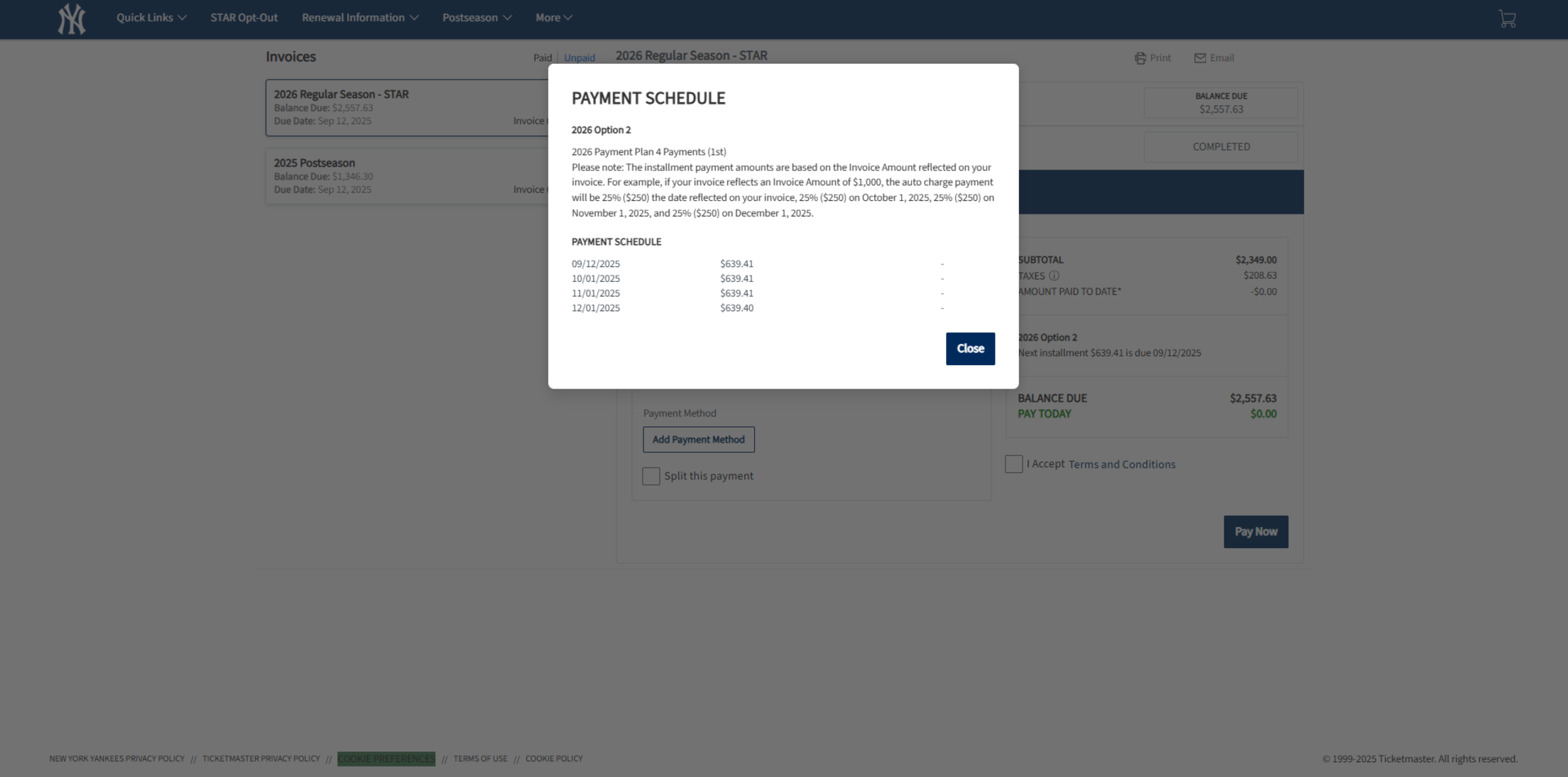 View/Renew Your Invoice(s)