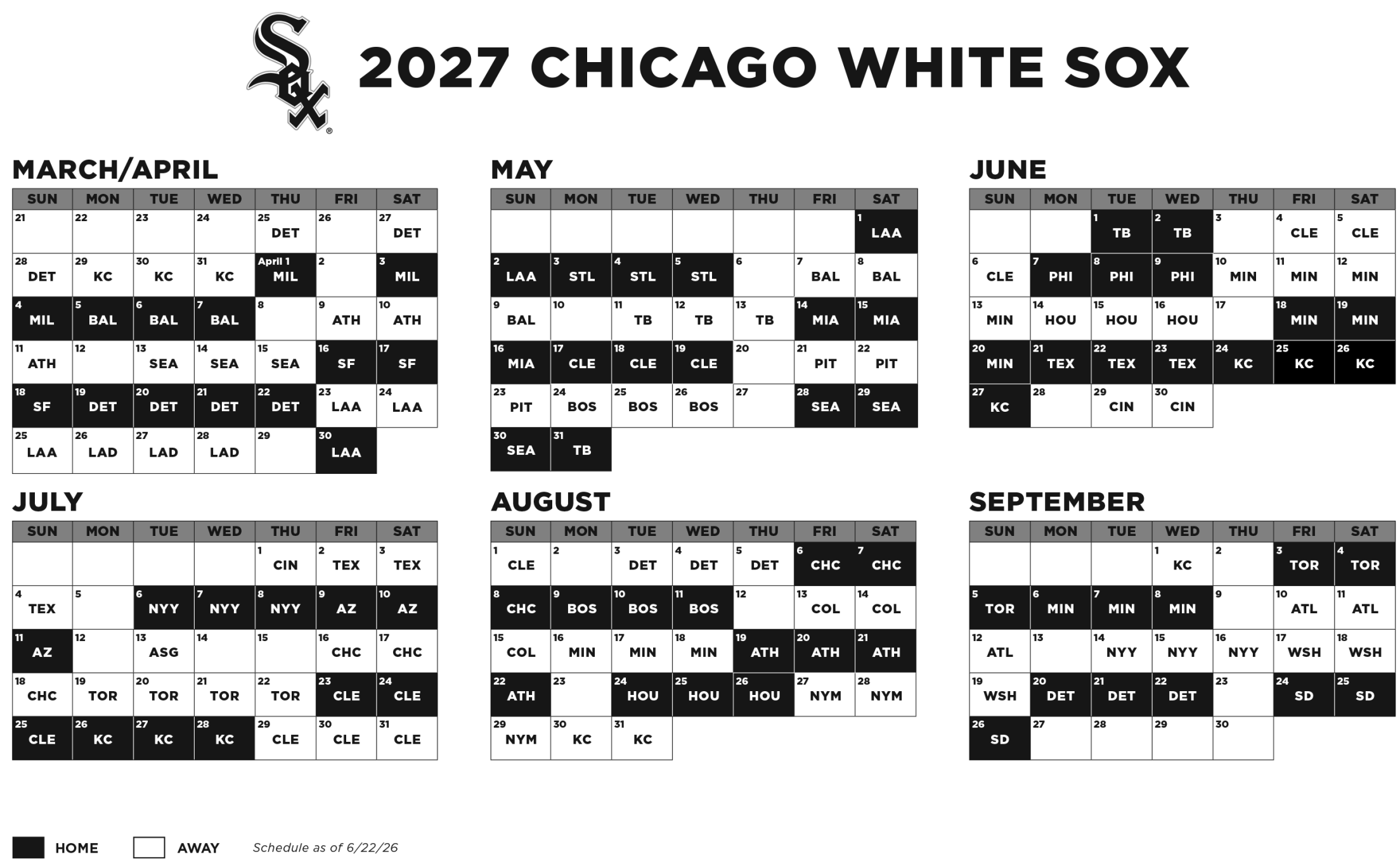 2027 Printable Schedule