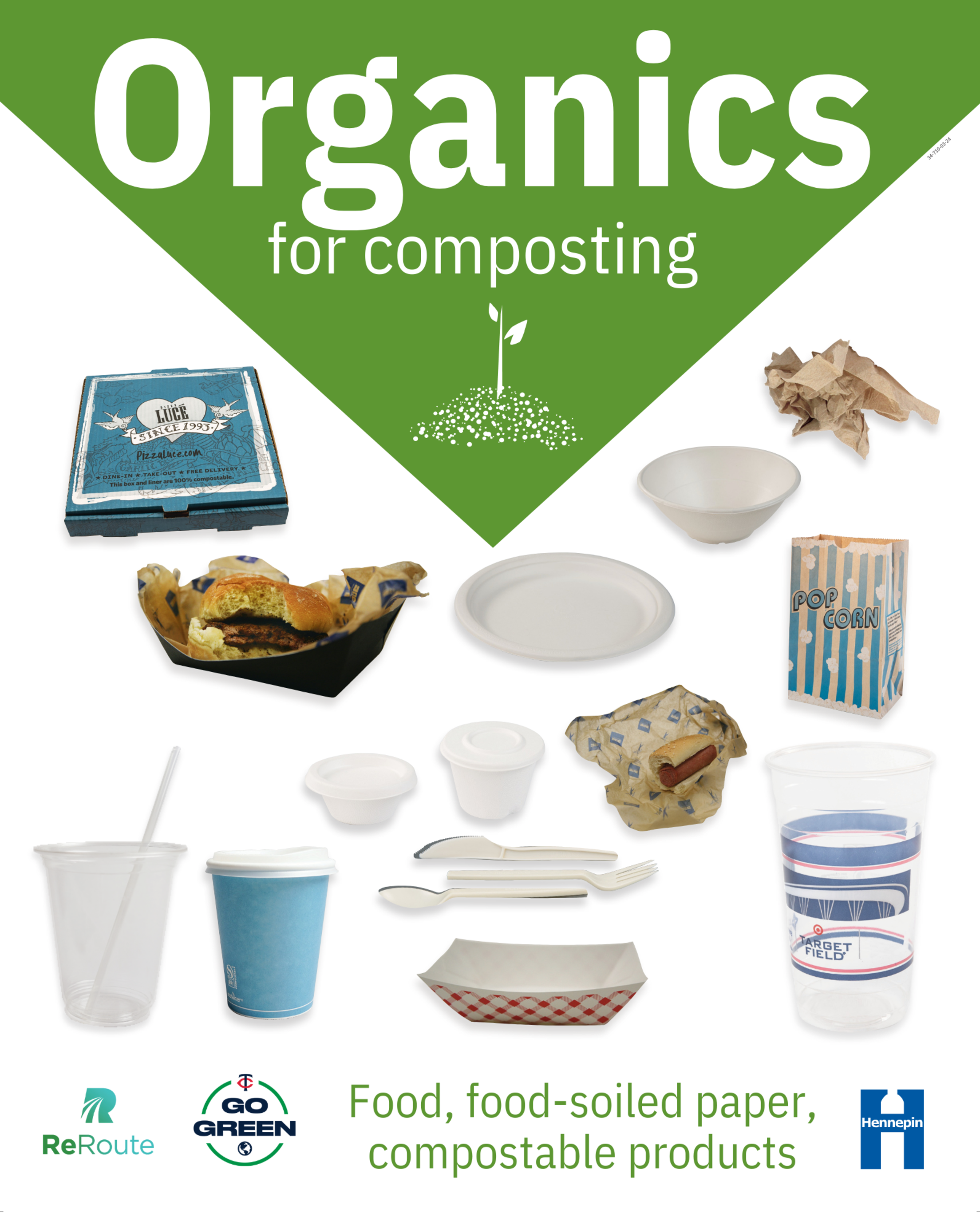 Organics for composting: Food, food-soiled paper, compostable products