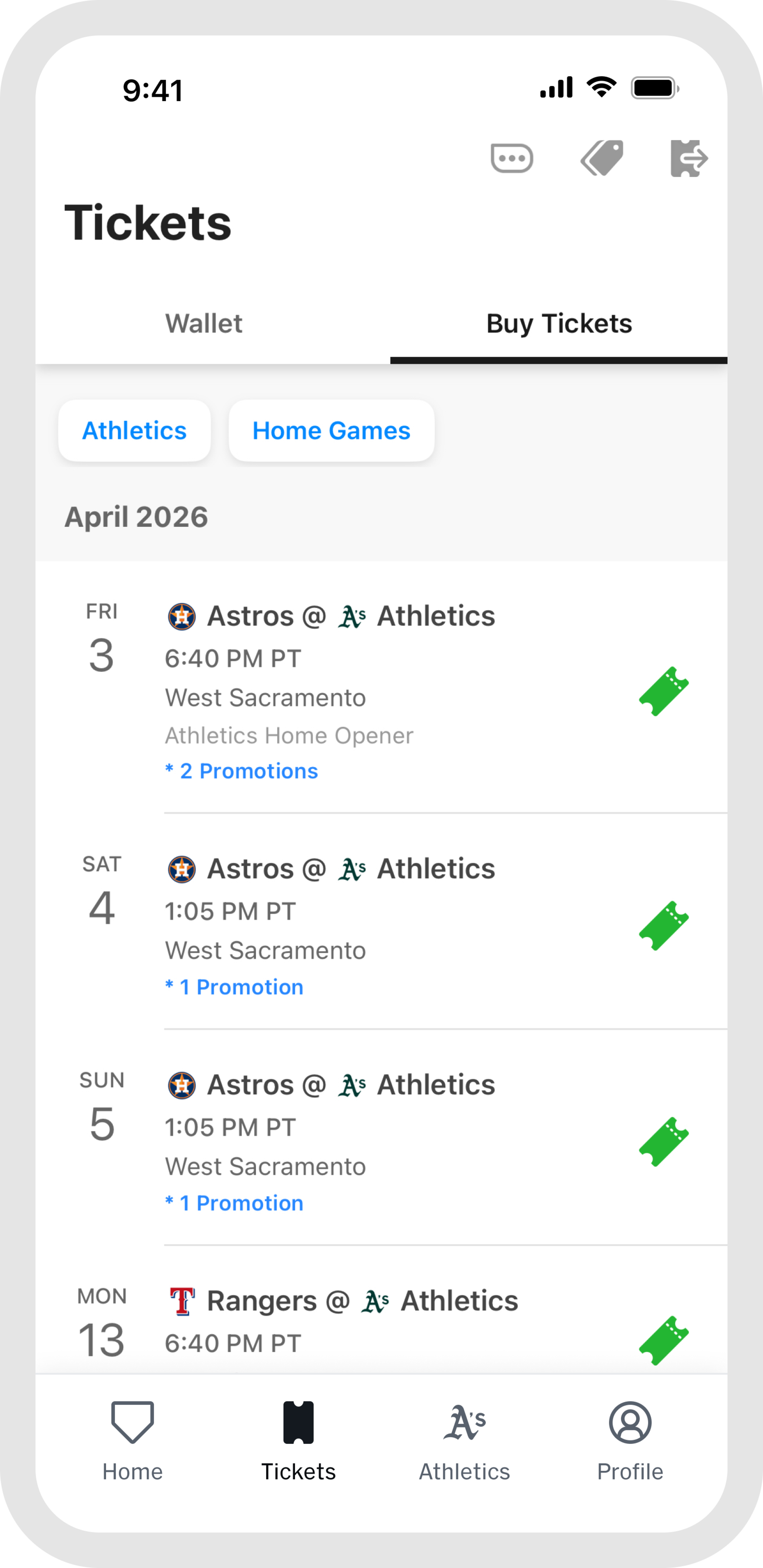 MLB Ballpark app - Purchasing Tickets