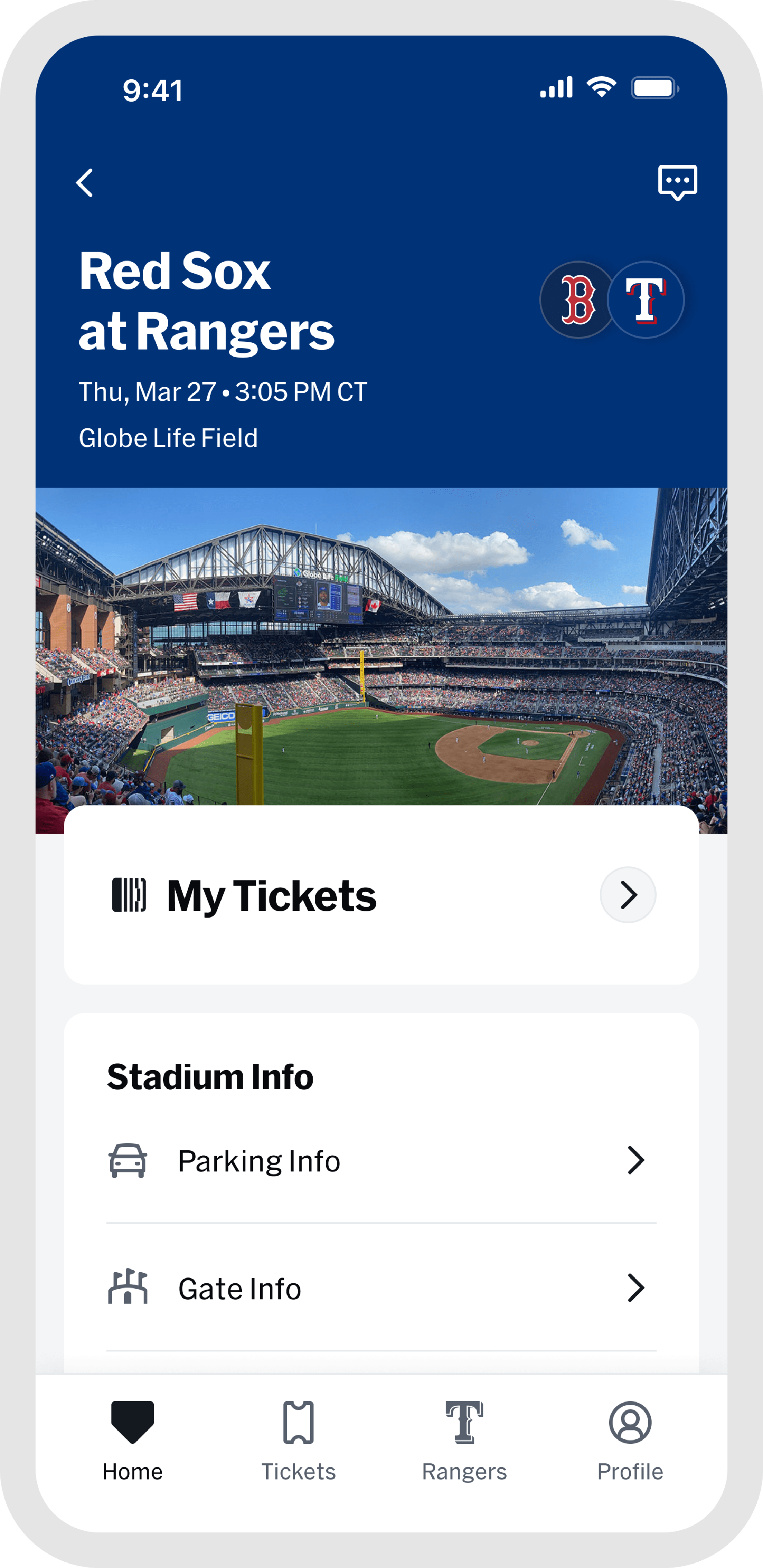 At the Game Home Tab