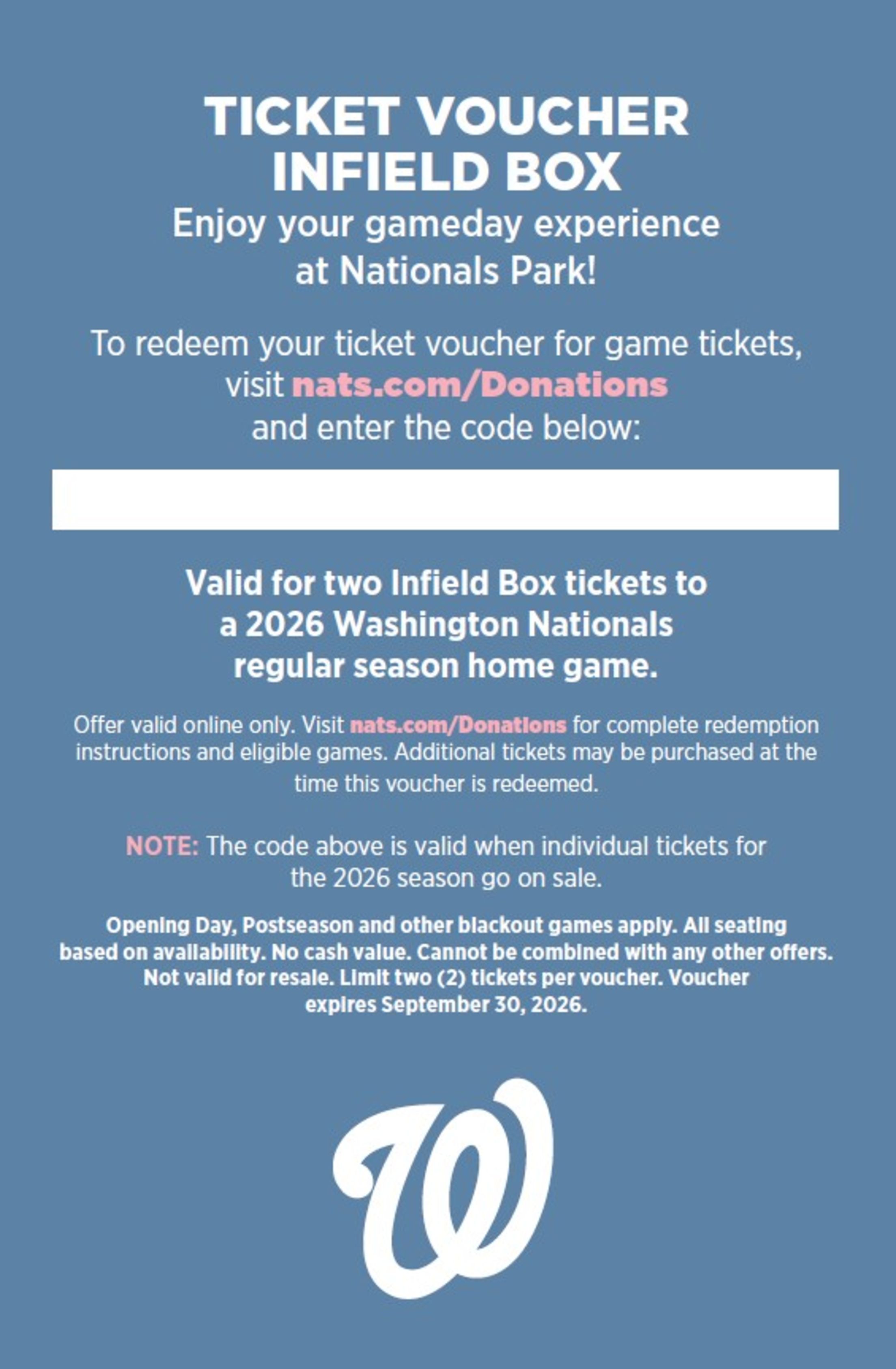 Infield Ticket Voucher