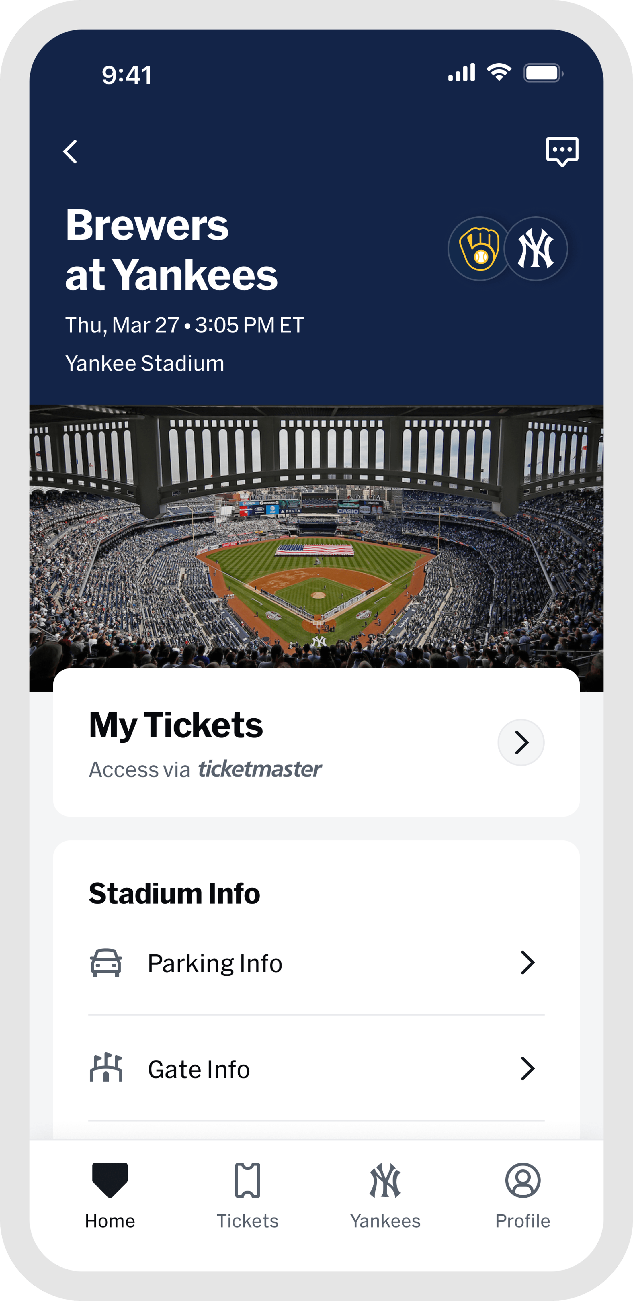 My Tickets - Stadium Info