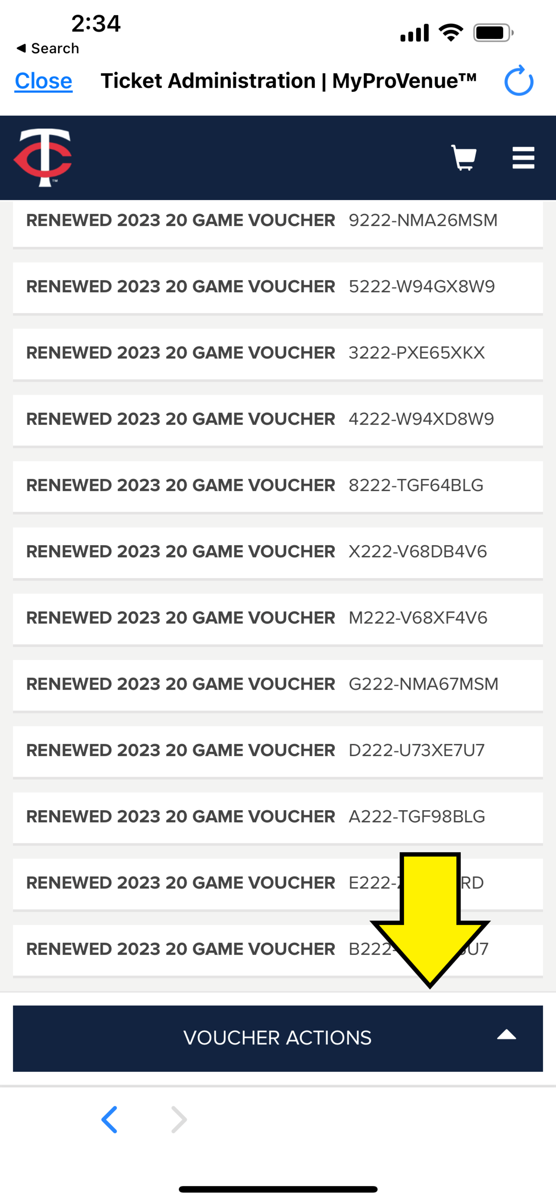 Flex Redemption: Ballpark app, Step 3