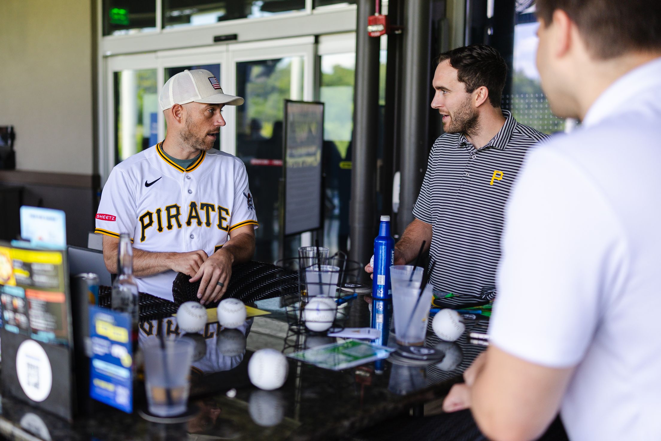 Brandon Lowe participates in a Topgolf event in Bridgeville, Pa.