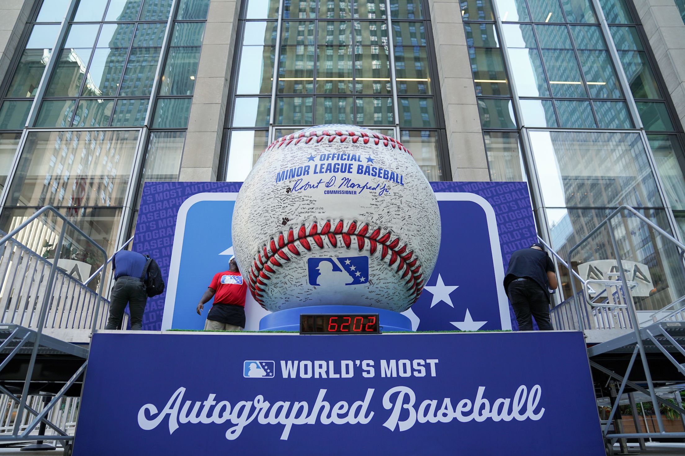 The World’s Most Autographed Baseball tour at MLB Headquarters on Tuesday, July 29, 2025 in New York, New York.
