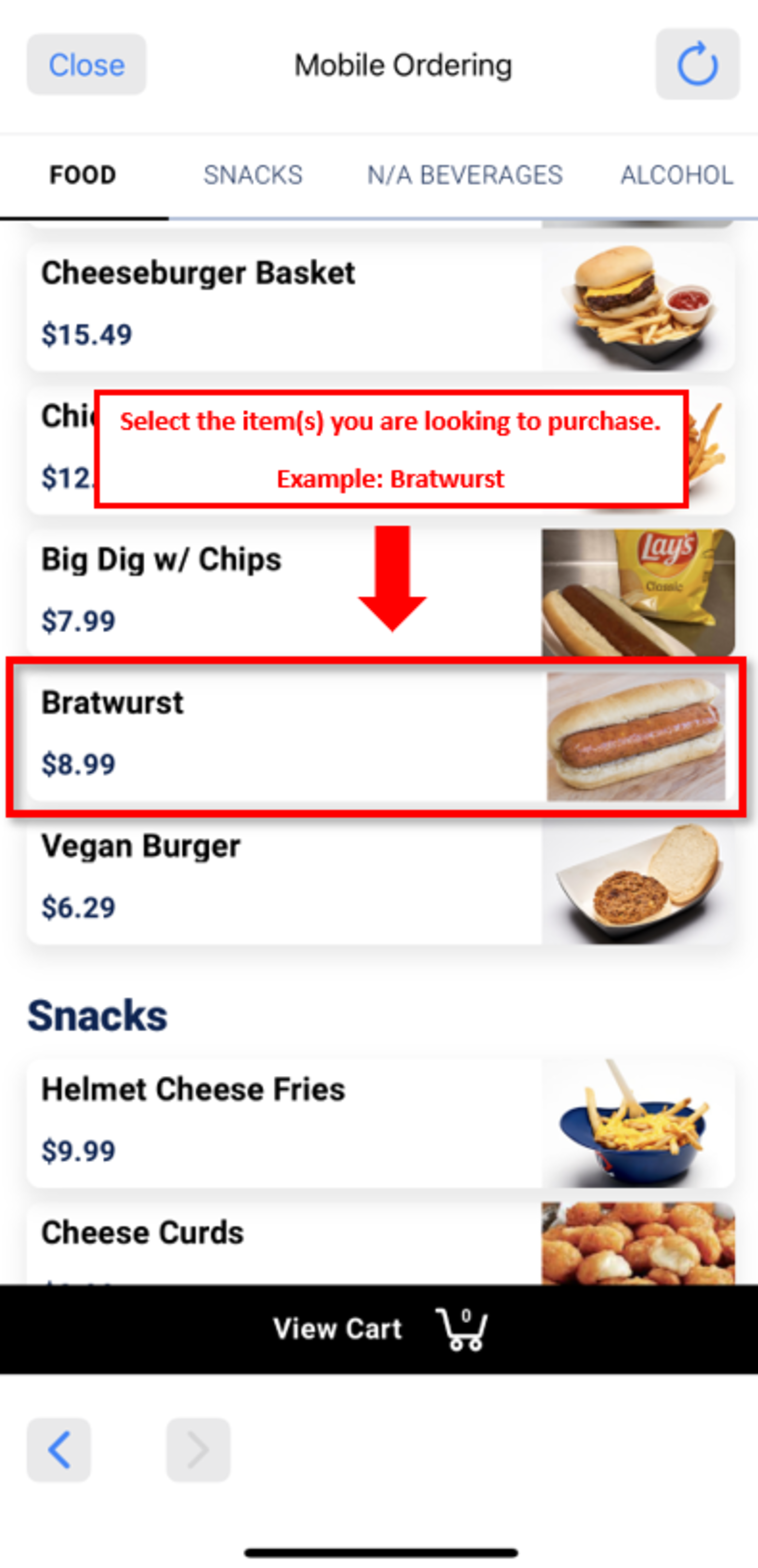 Select the item(s) you are looking to purchase.