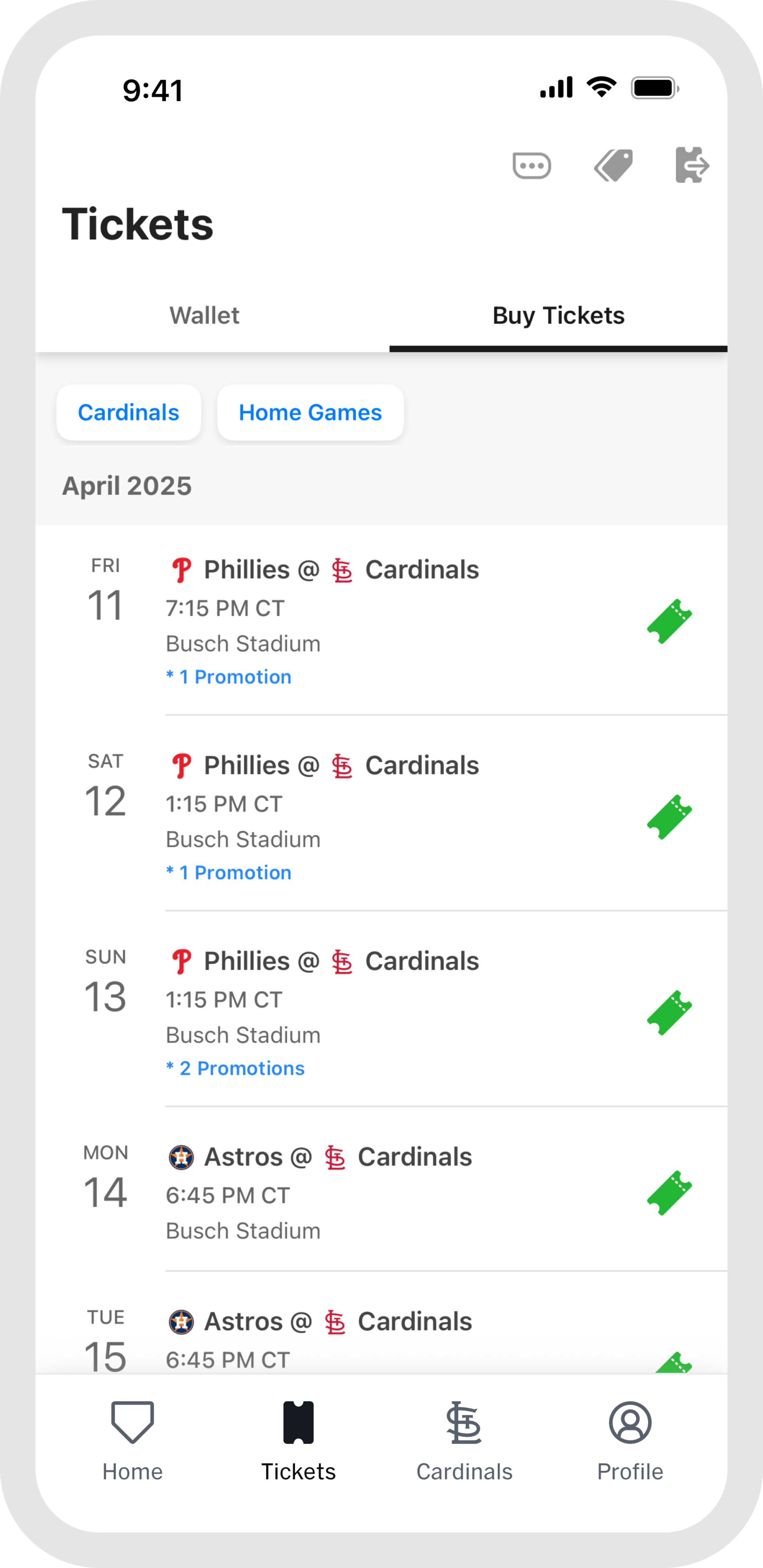 MLB Ballpark app Buy Tickets