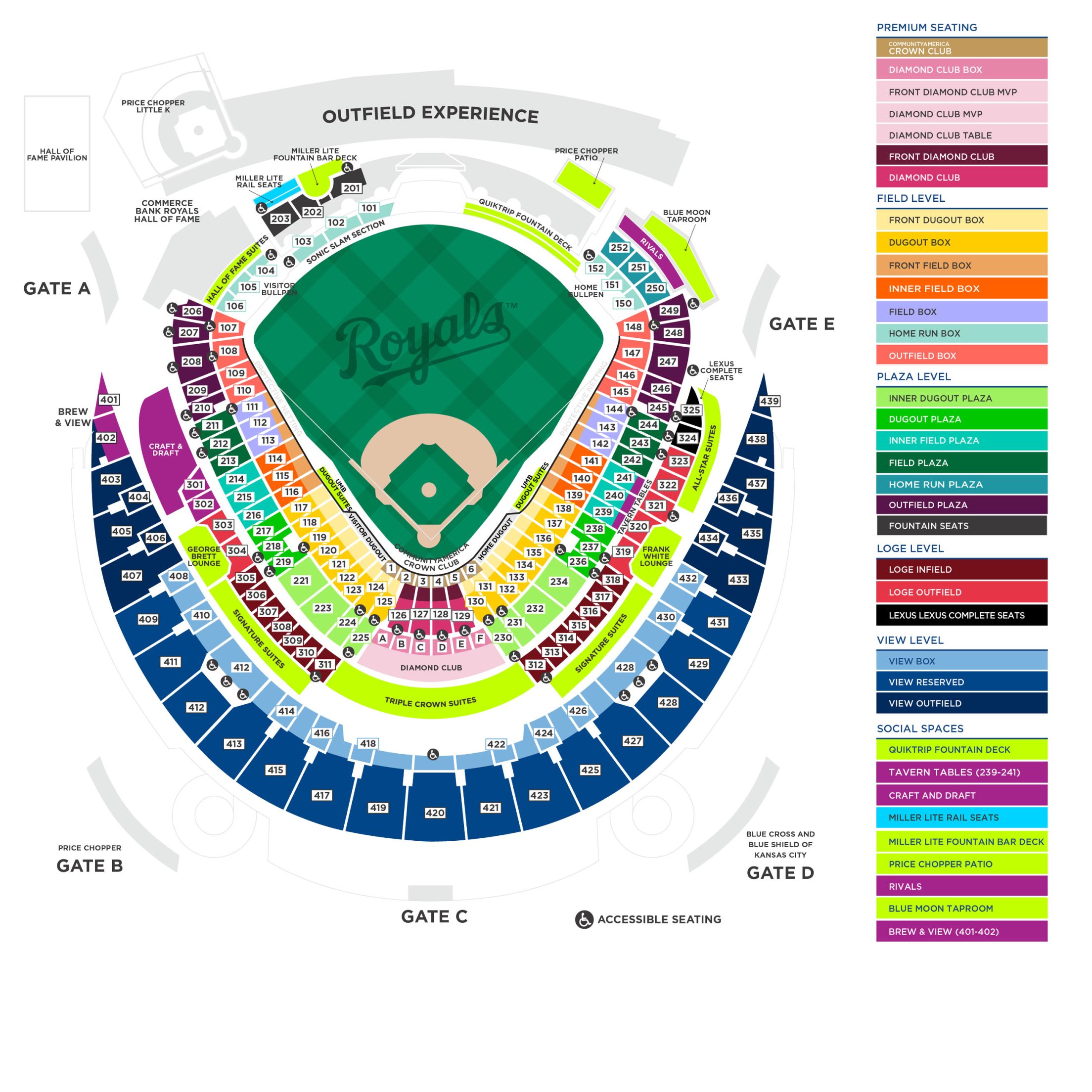 Kauffman Stadium Seating Map