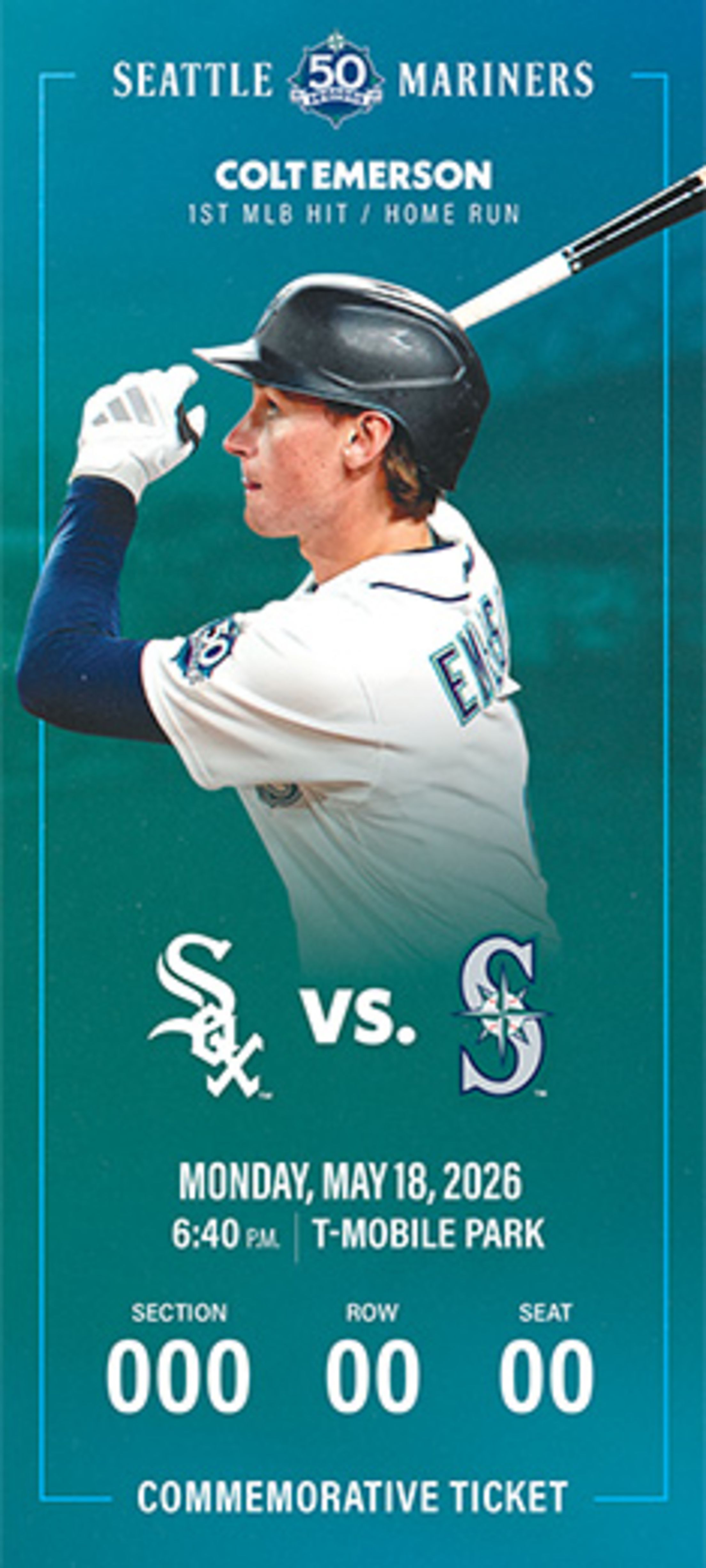 Image of Colt Emerson Commemorative Ticket