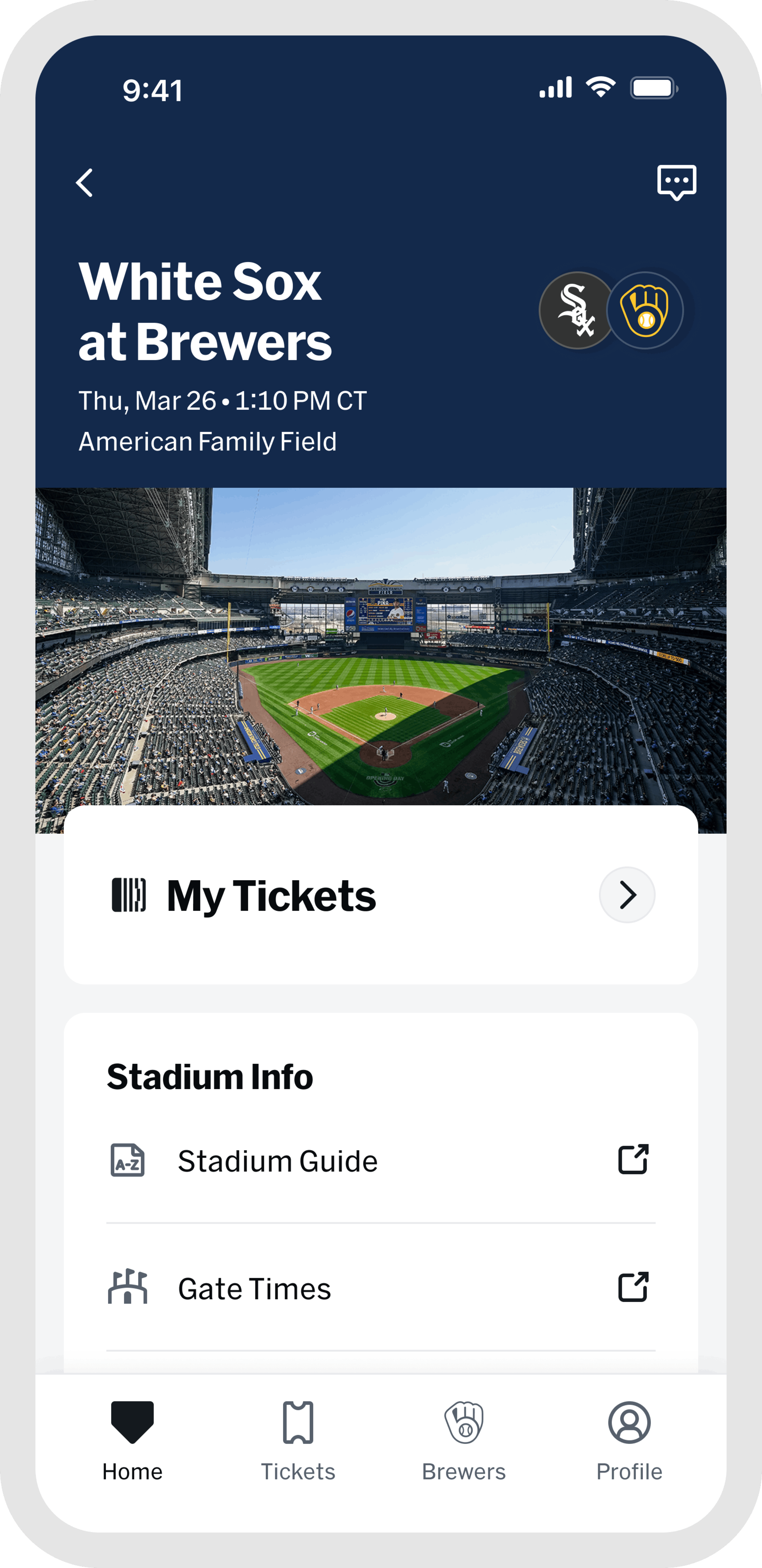 MLB Ballpark App - Event Hub
