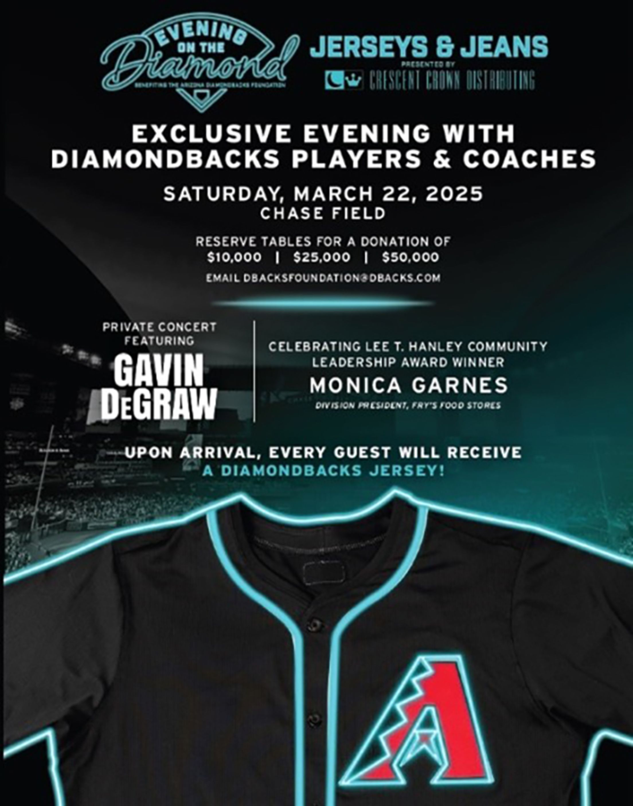Evening on the Diamond - Jerseys & Jeans - March 22, 2025 at Chase Field