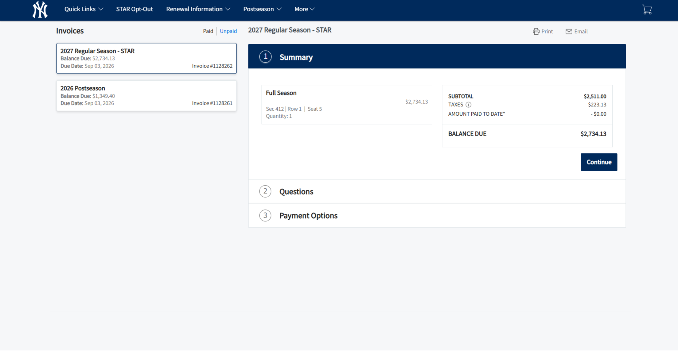View/Renew Your Invoice(s) - 1