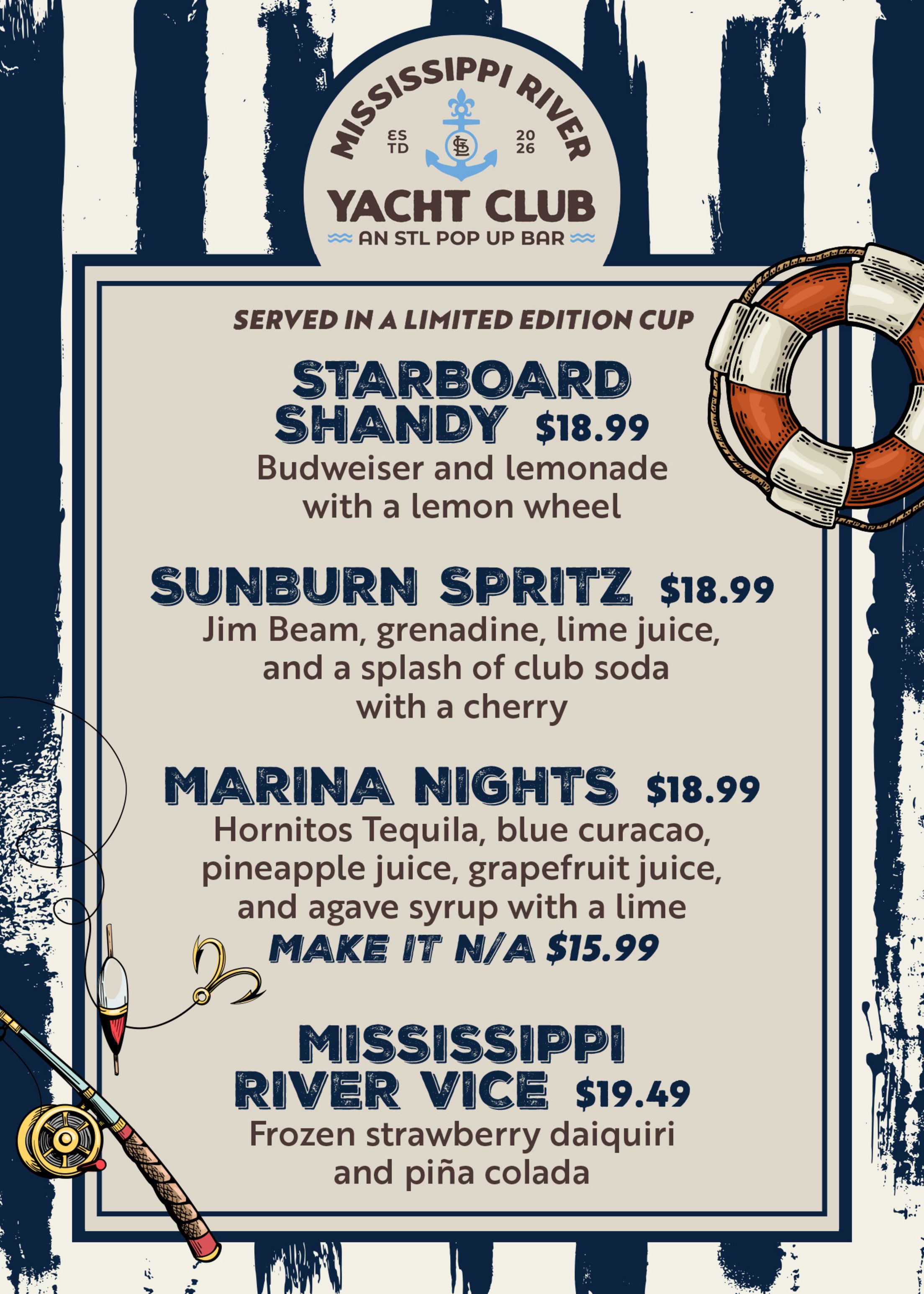 mississippi river yacht club menu