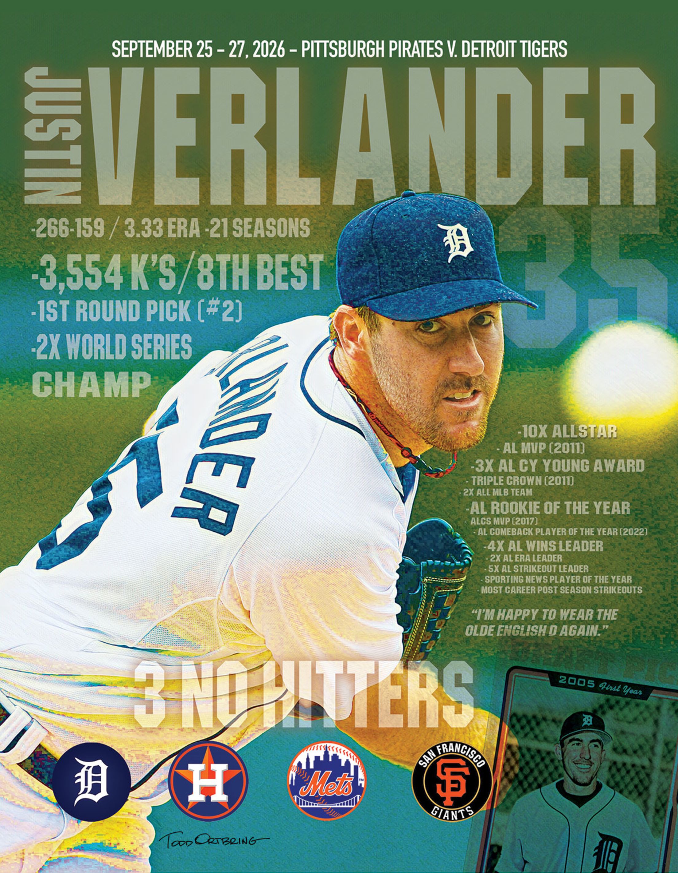 Justin Verlander Career Celebration Exclusive Scorecard