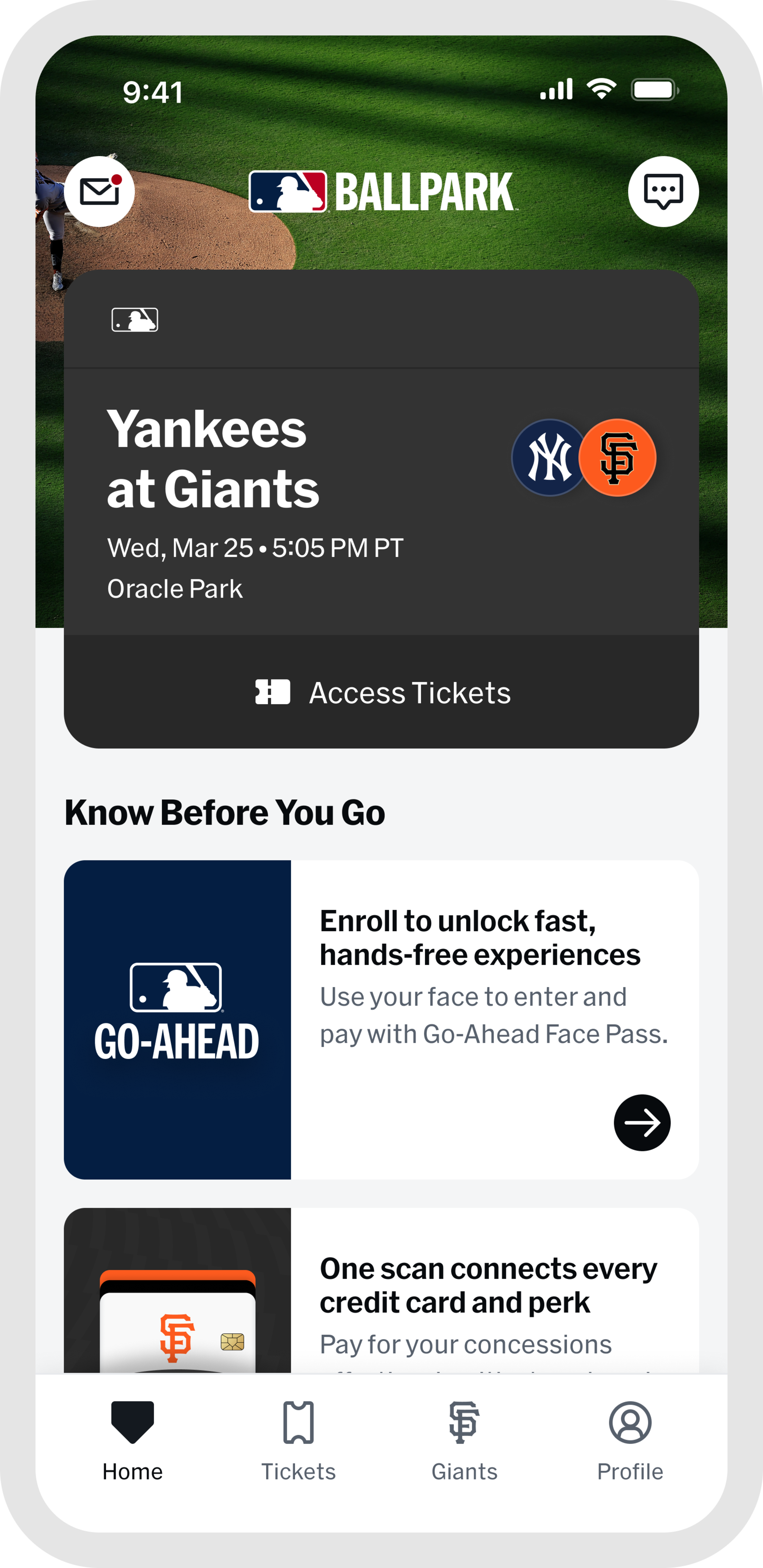MLB Ballpark app - Giants - At the Game