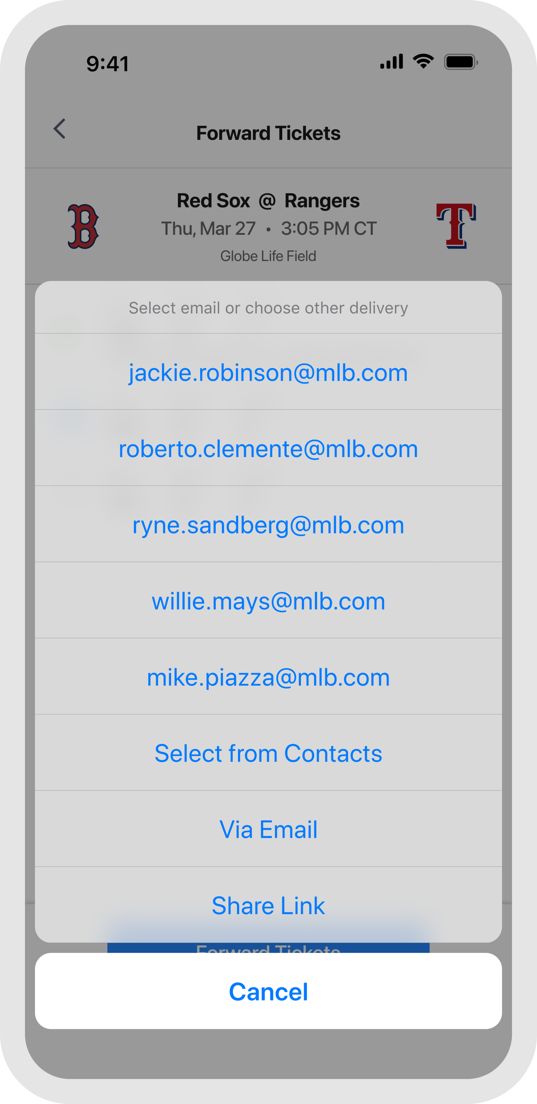 Forward Tickets Send