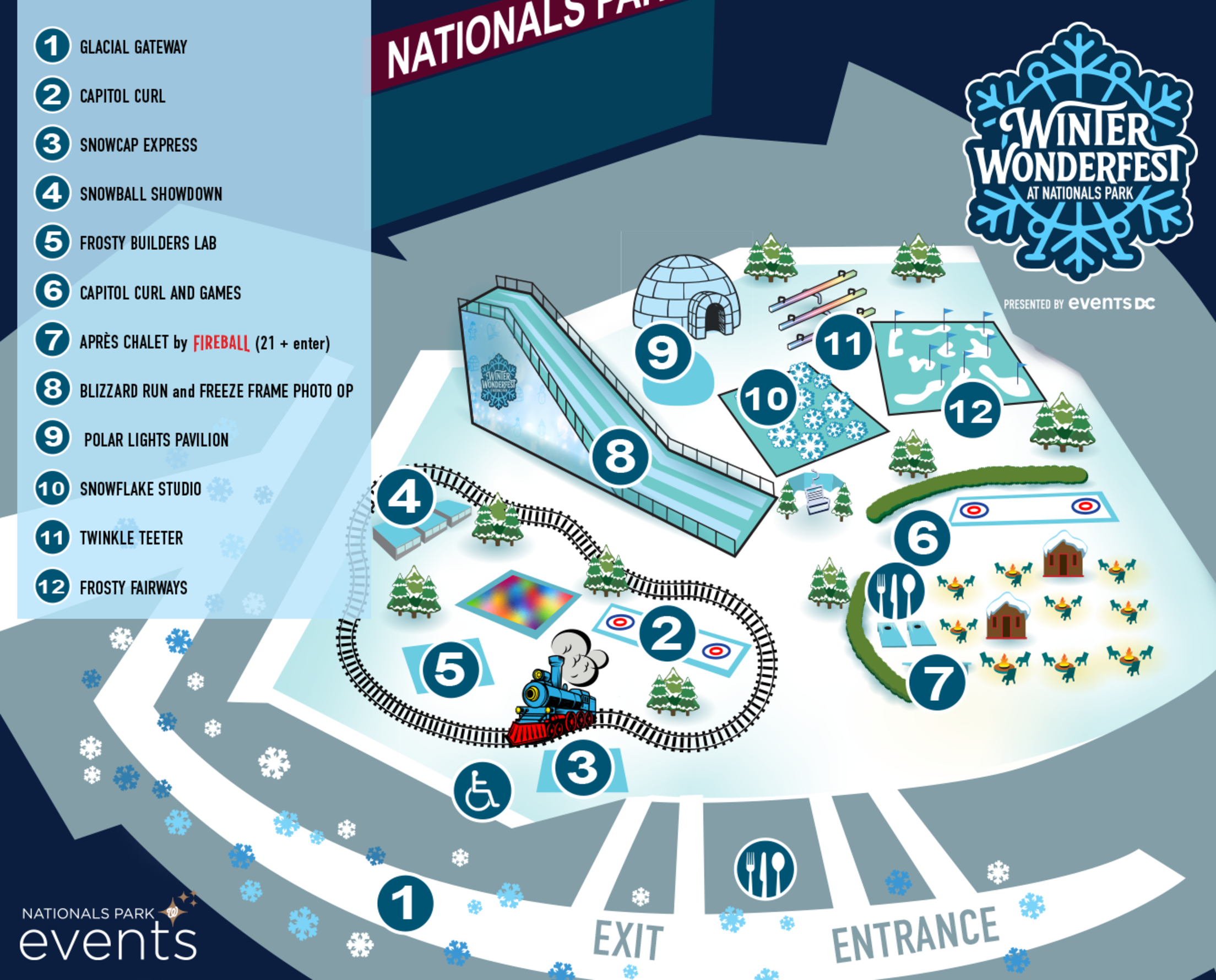 WINTER WONDERFEST AT NATIONALS PARK map
