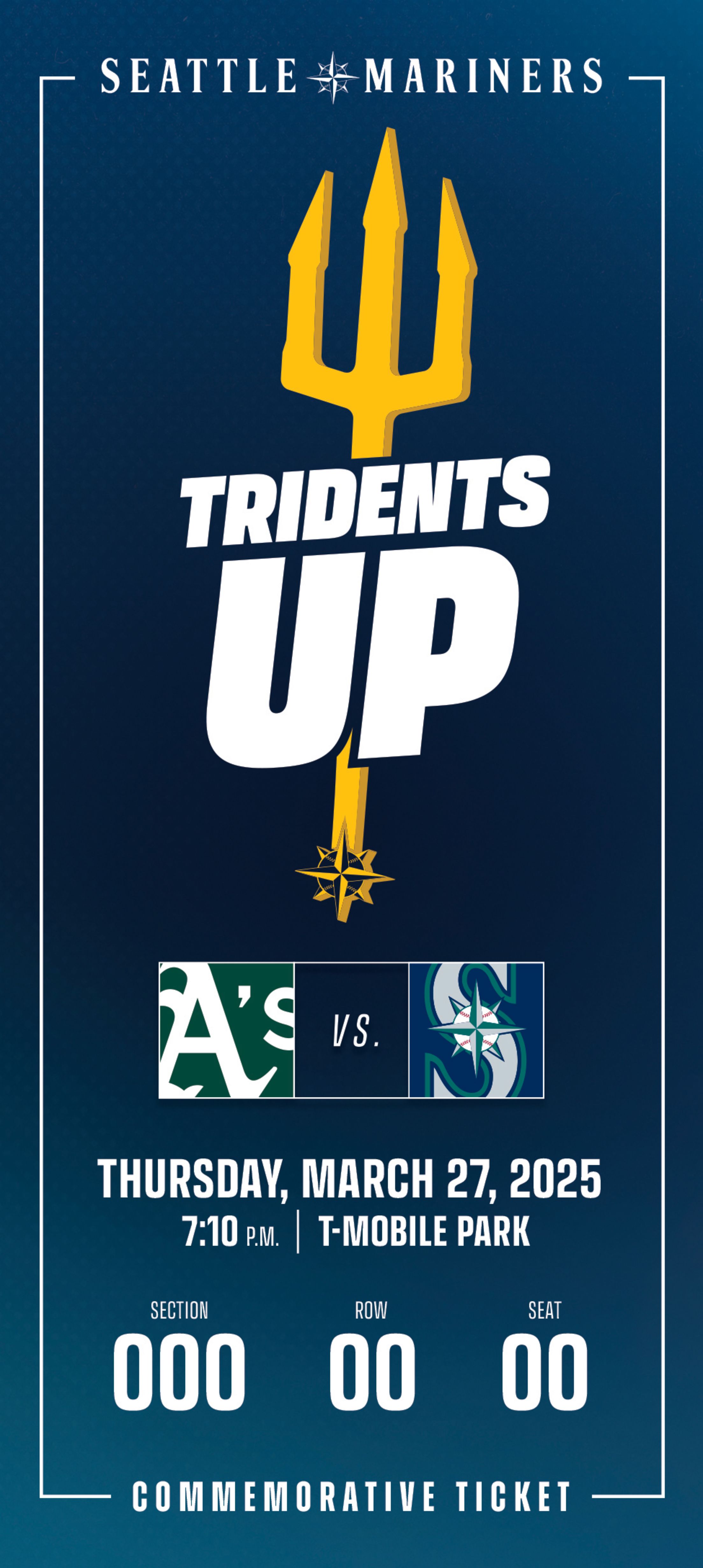 2025 Tridents Up Commemorative Ticket Design