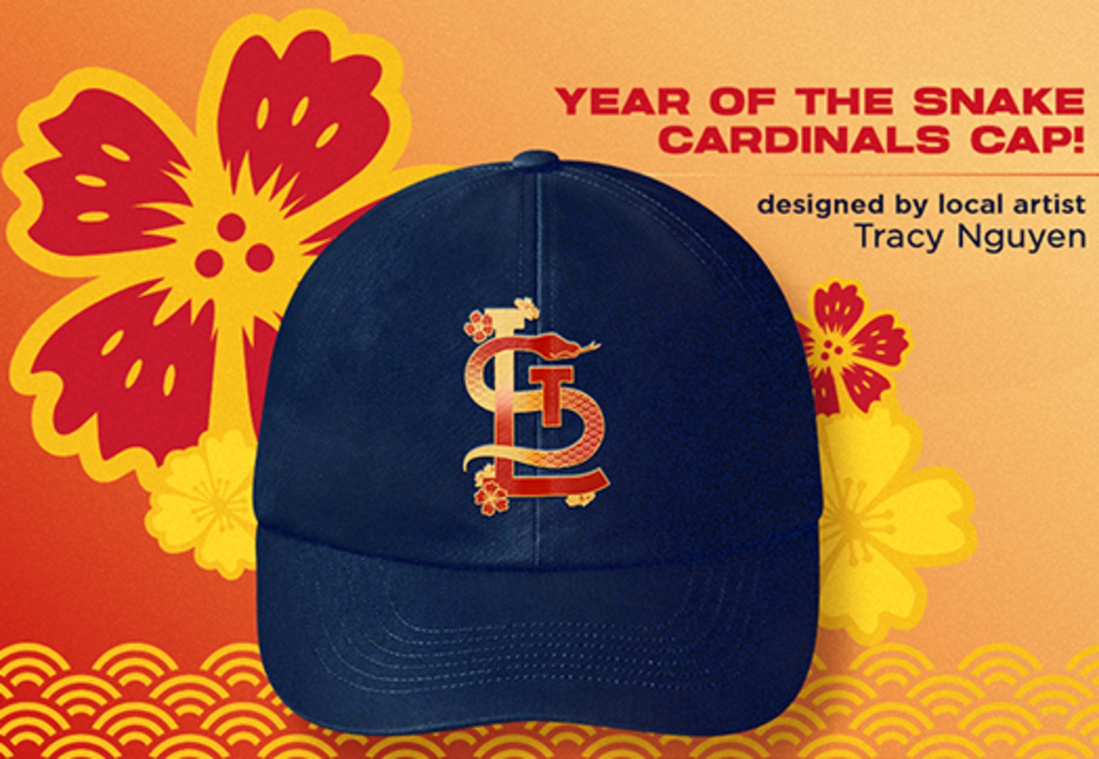 Cardinals cap celebrating the Year of the Snake