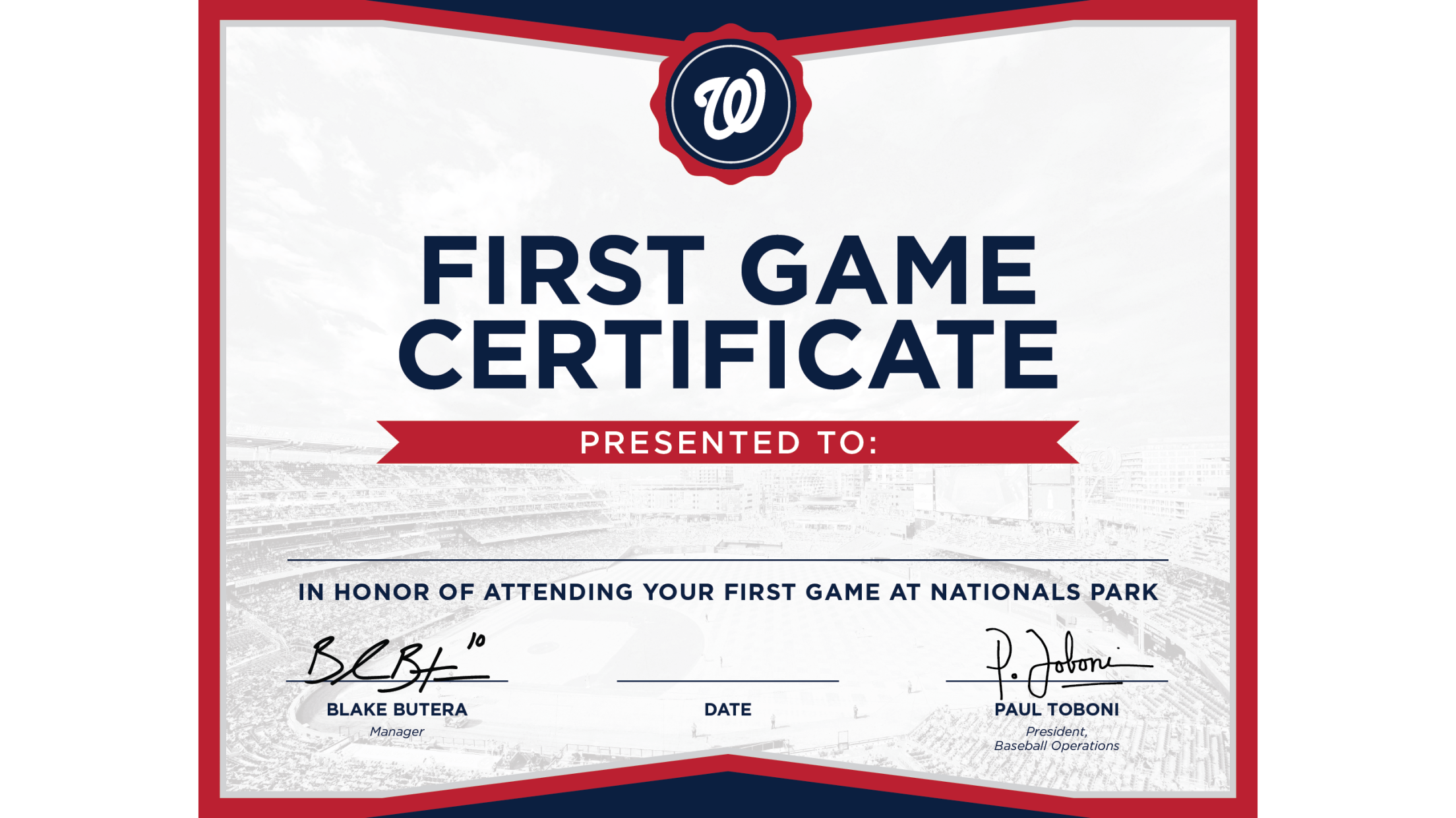 First Game Certificates