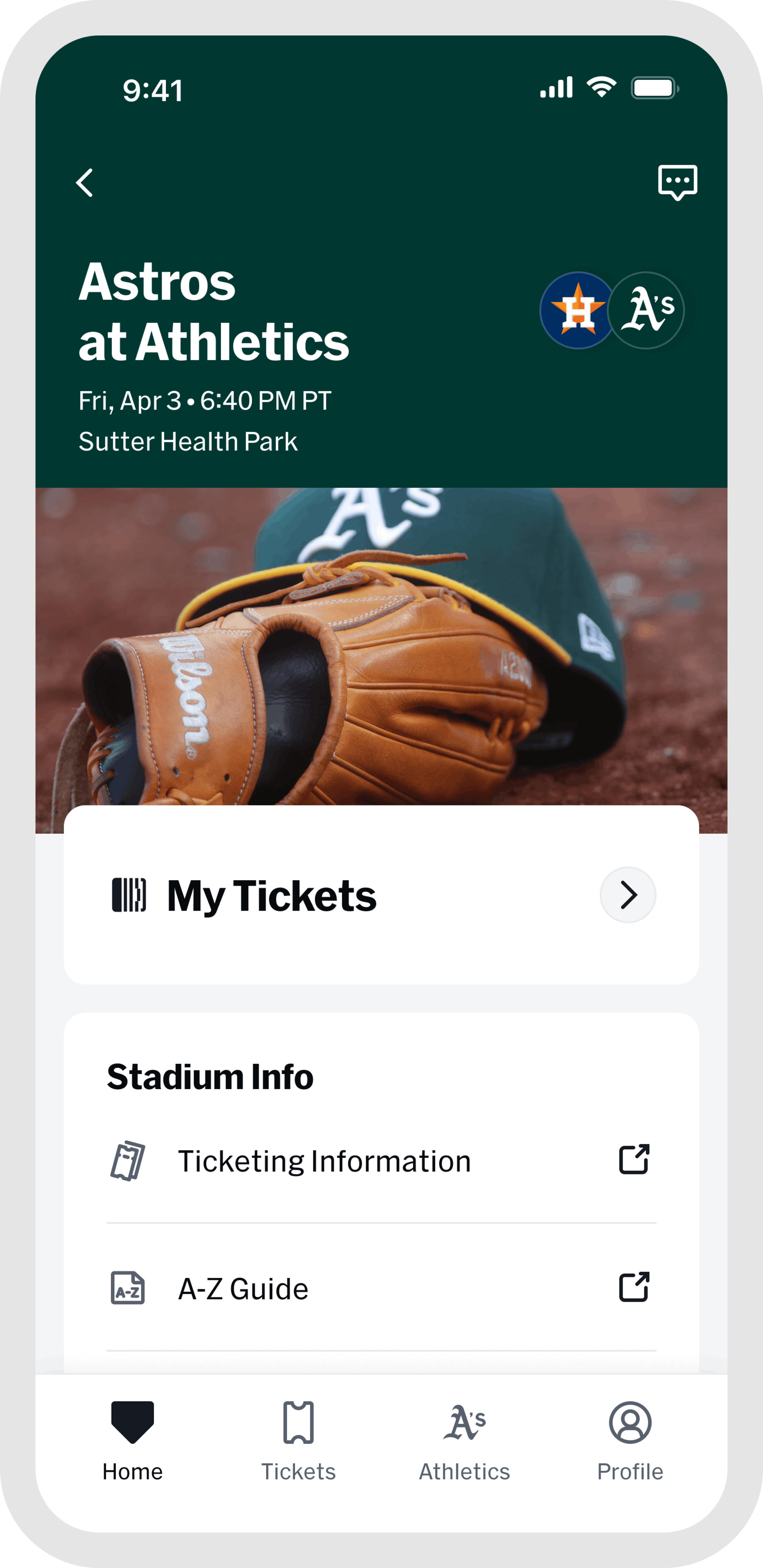 MLB Ballpark app - At the Game - Event Hub