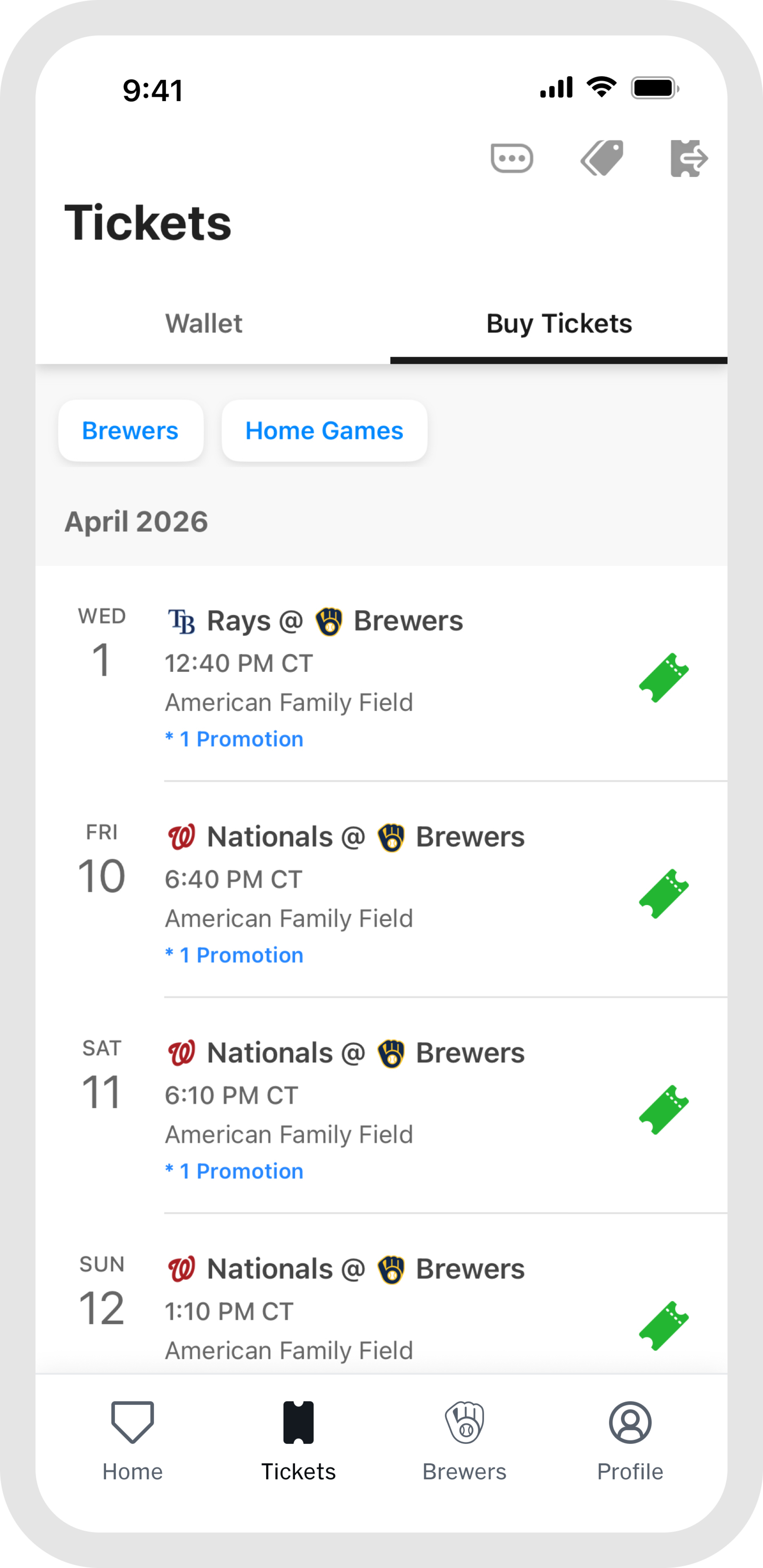 MLB Ballpark App - Buy Tickets