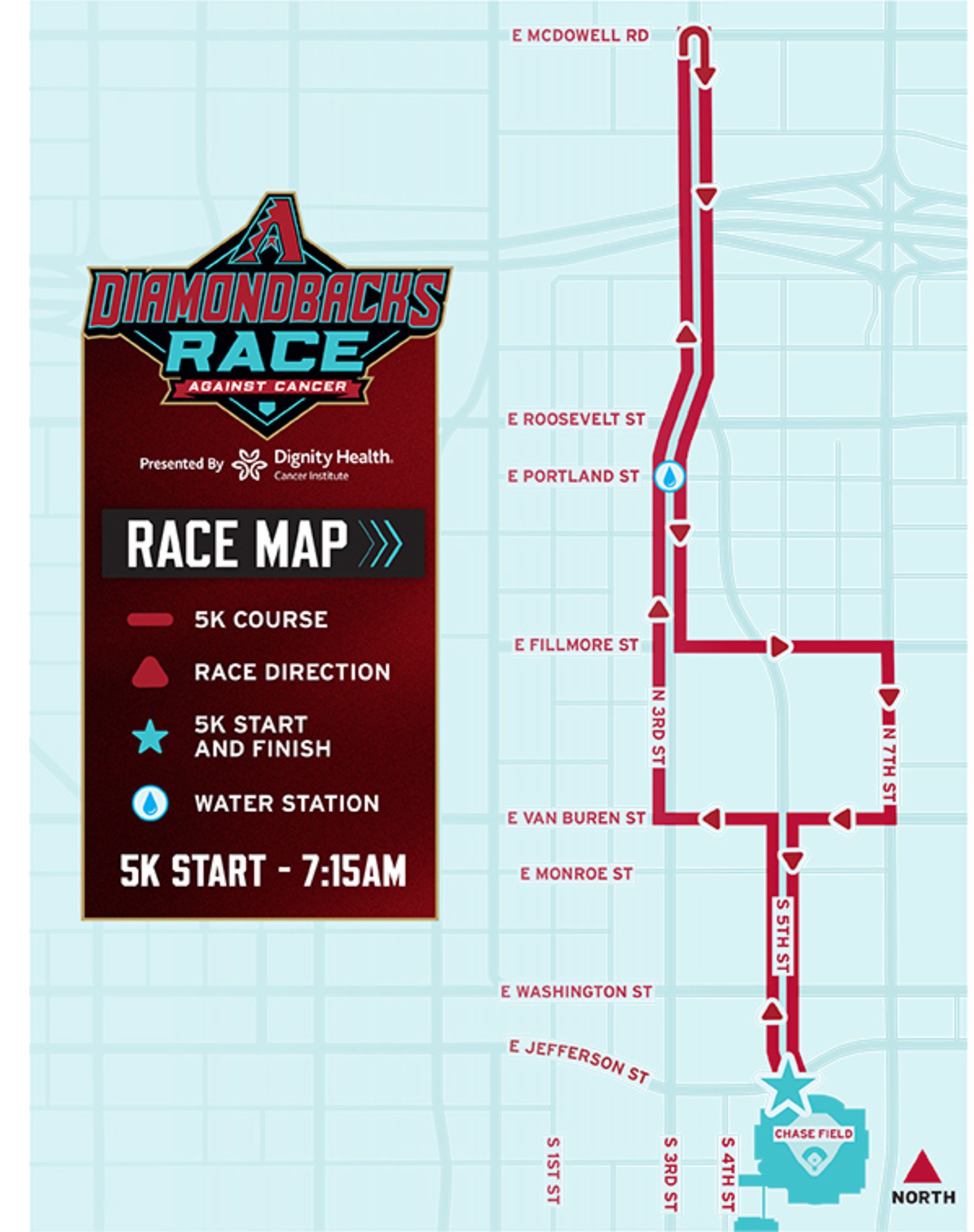 Diamondbacks Race Against Cancer Race Map