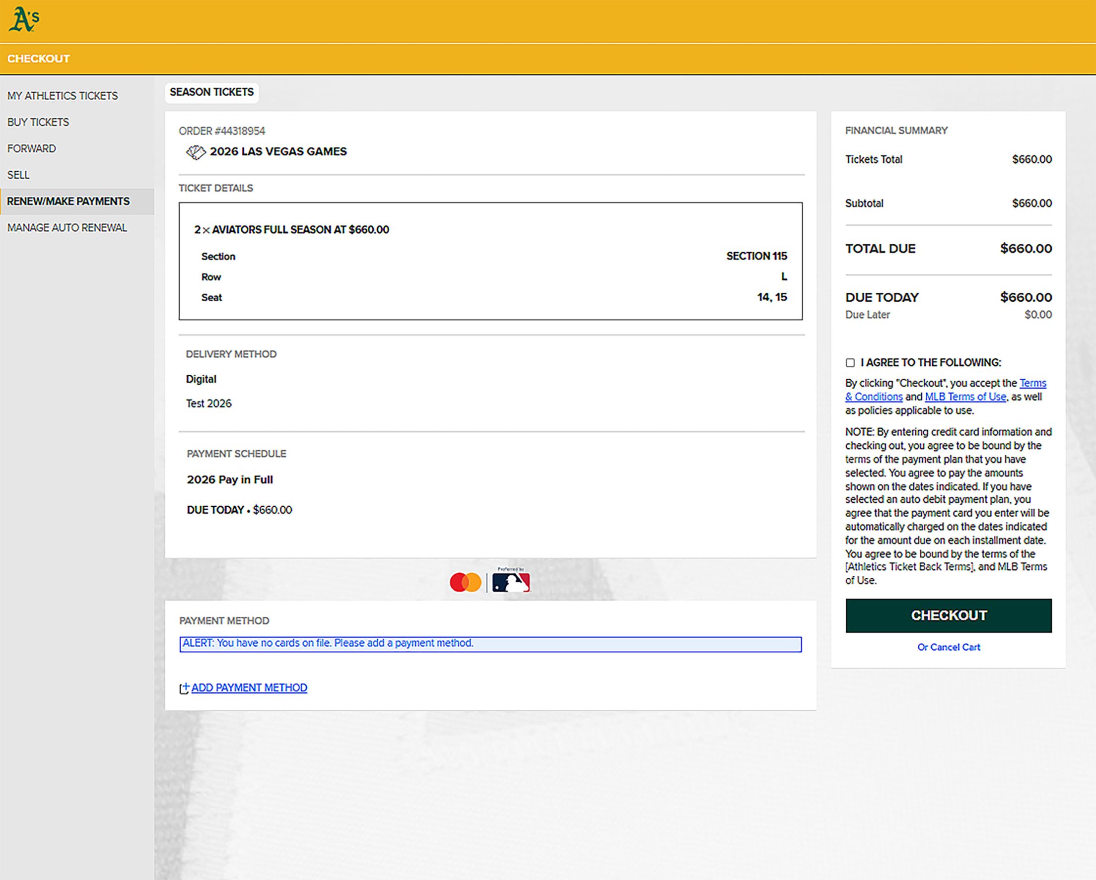 You are able to split the payment between cards by adding an additional payment method and selecting the cards you wish to split the payment between
