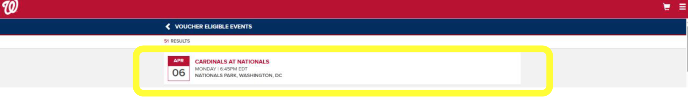 Step 7: Select the game date you want to attend