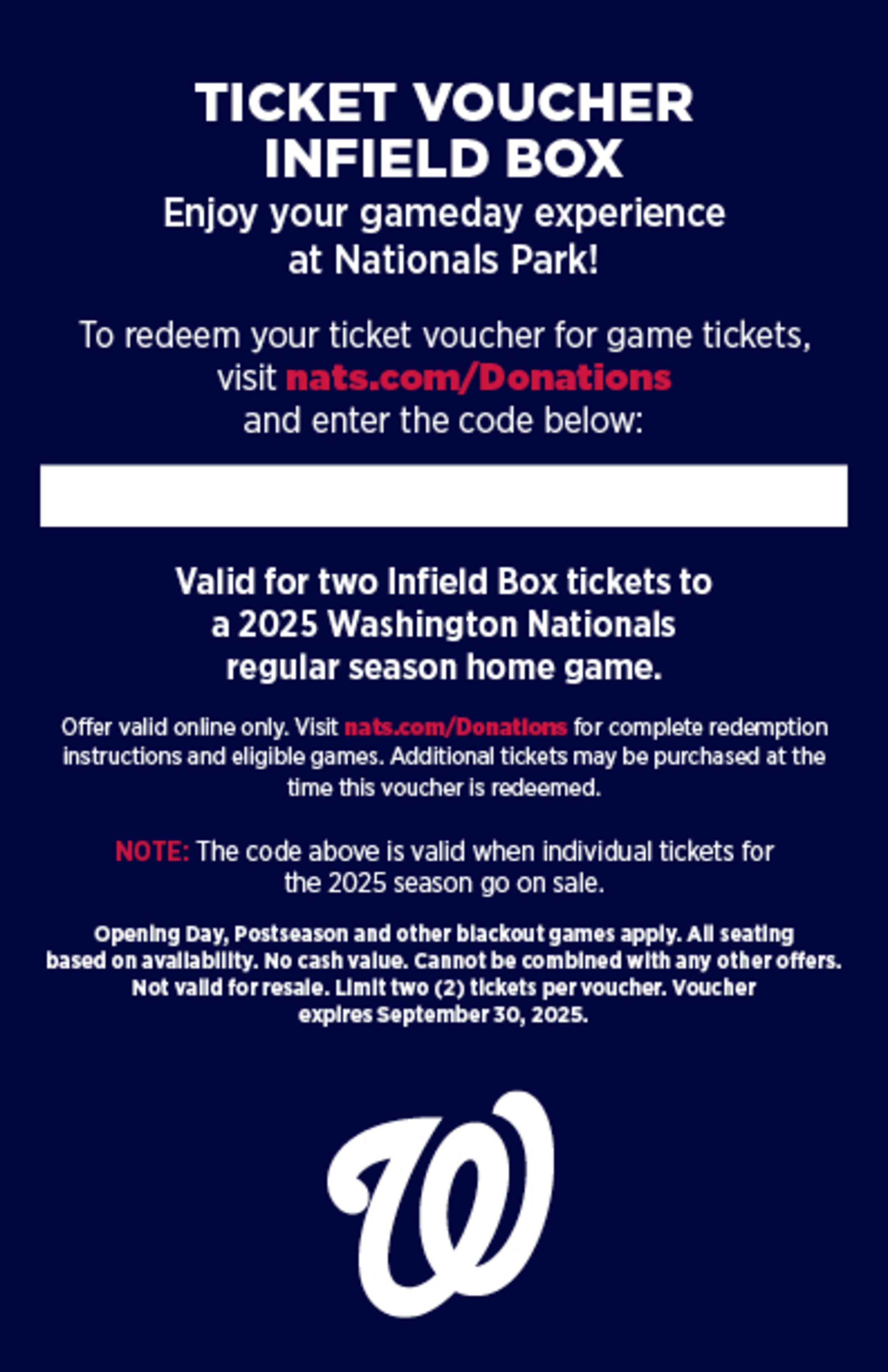 Ticket Voucher Infield Box