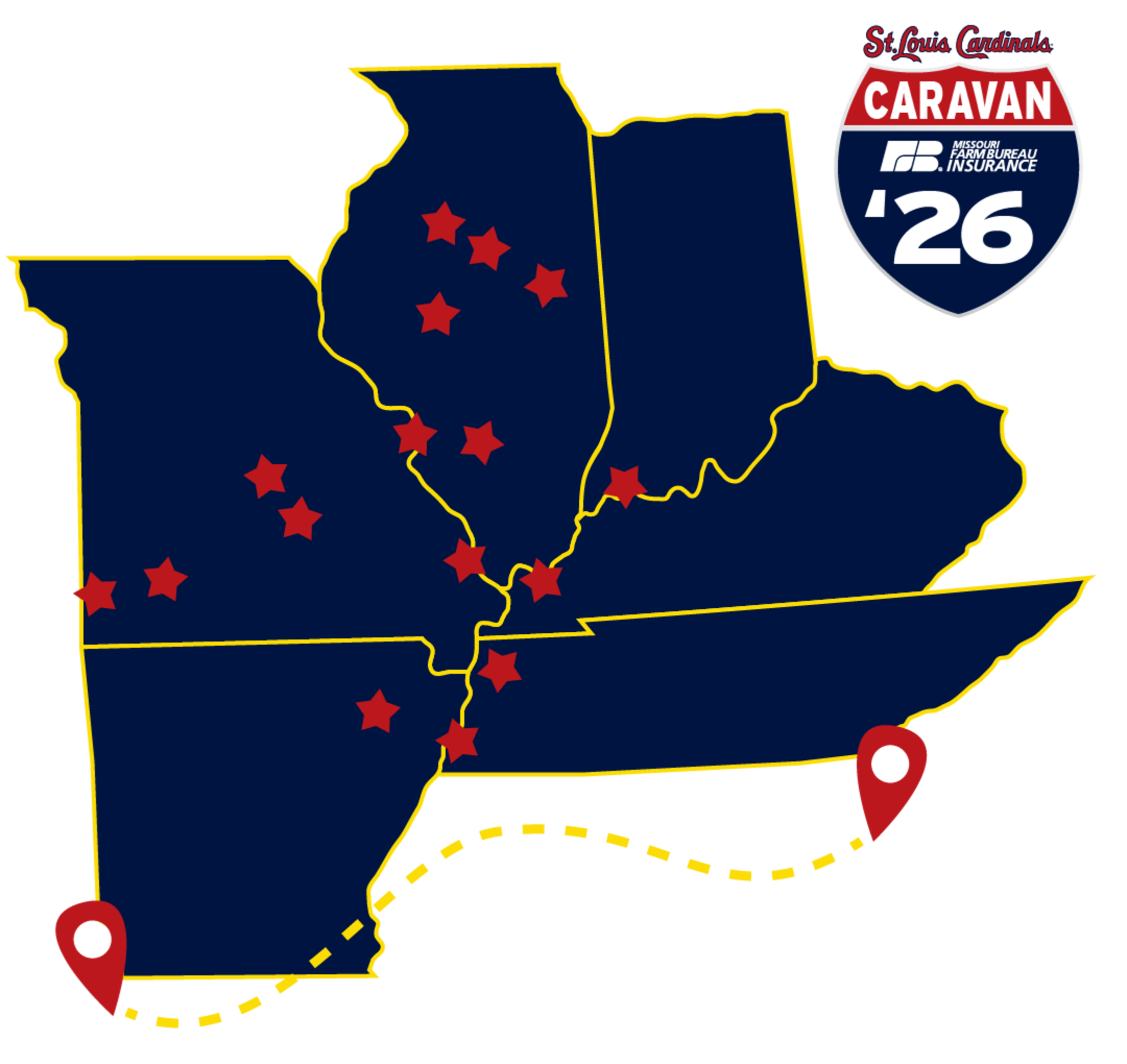 Cardinals Caravan Map