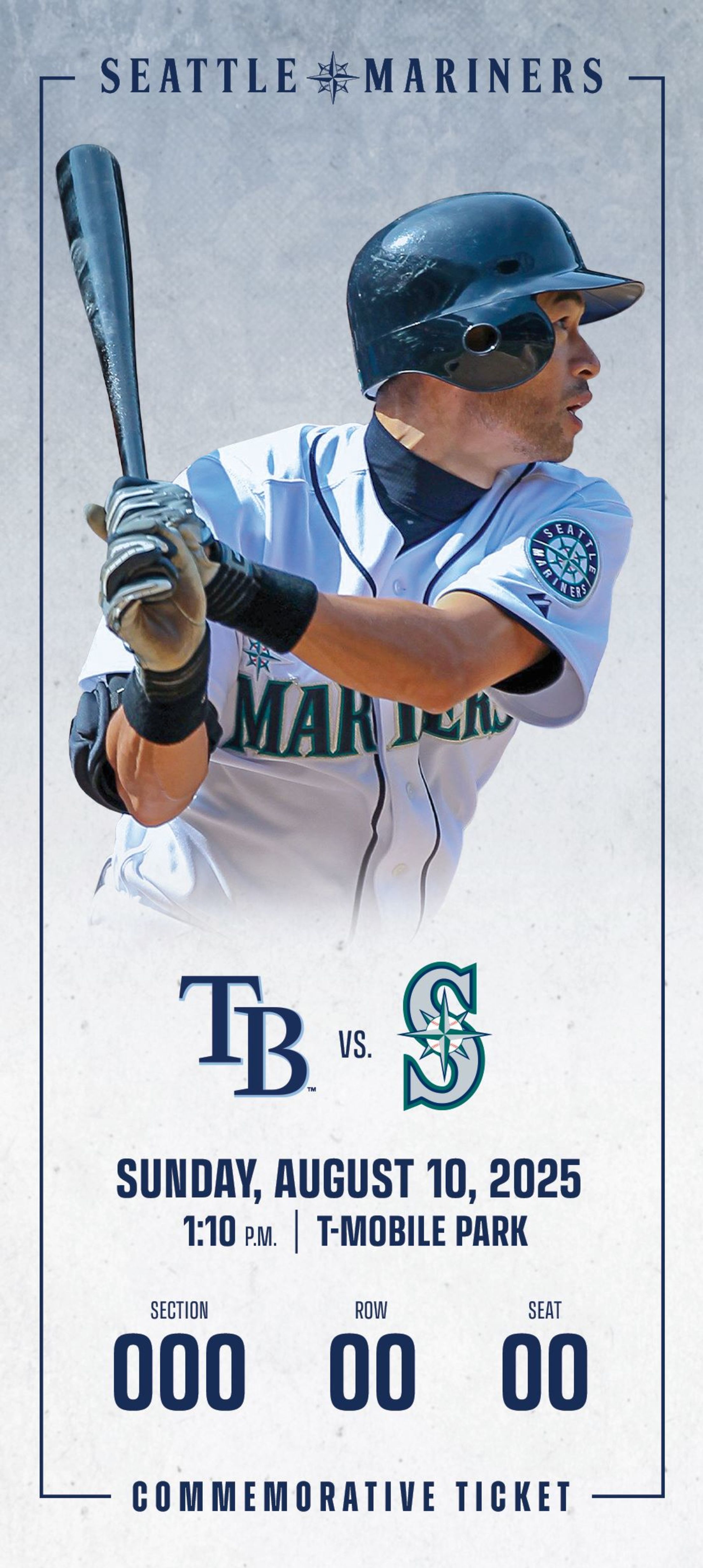 Ichiro Hall of Fame Weekend Commemorative Tickets: Sunday, August 10