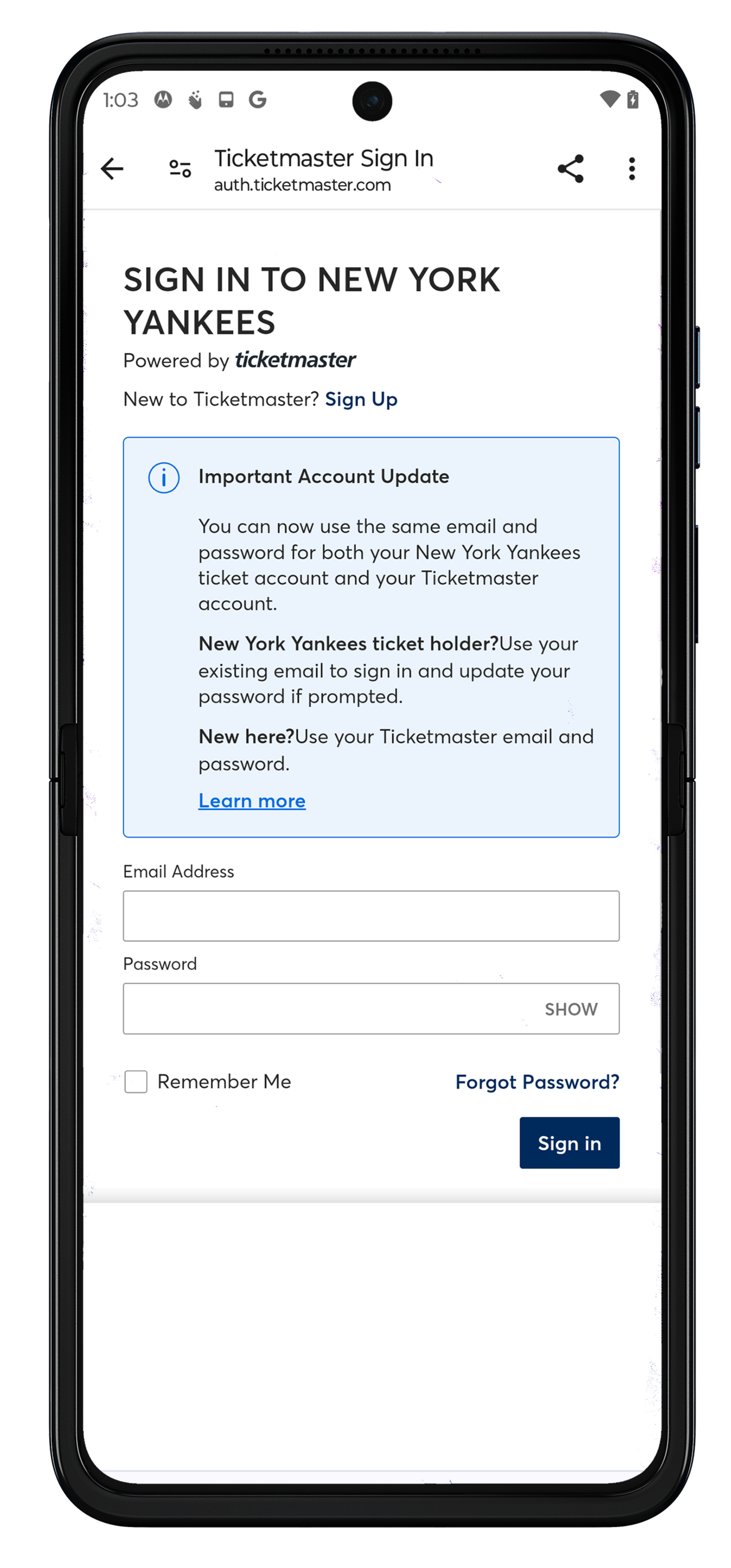 Accept a Ticket Forward - Step 2