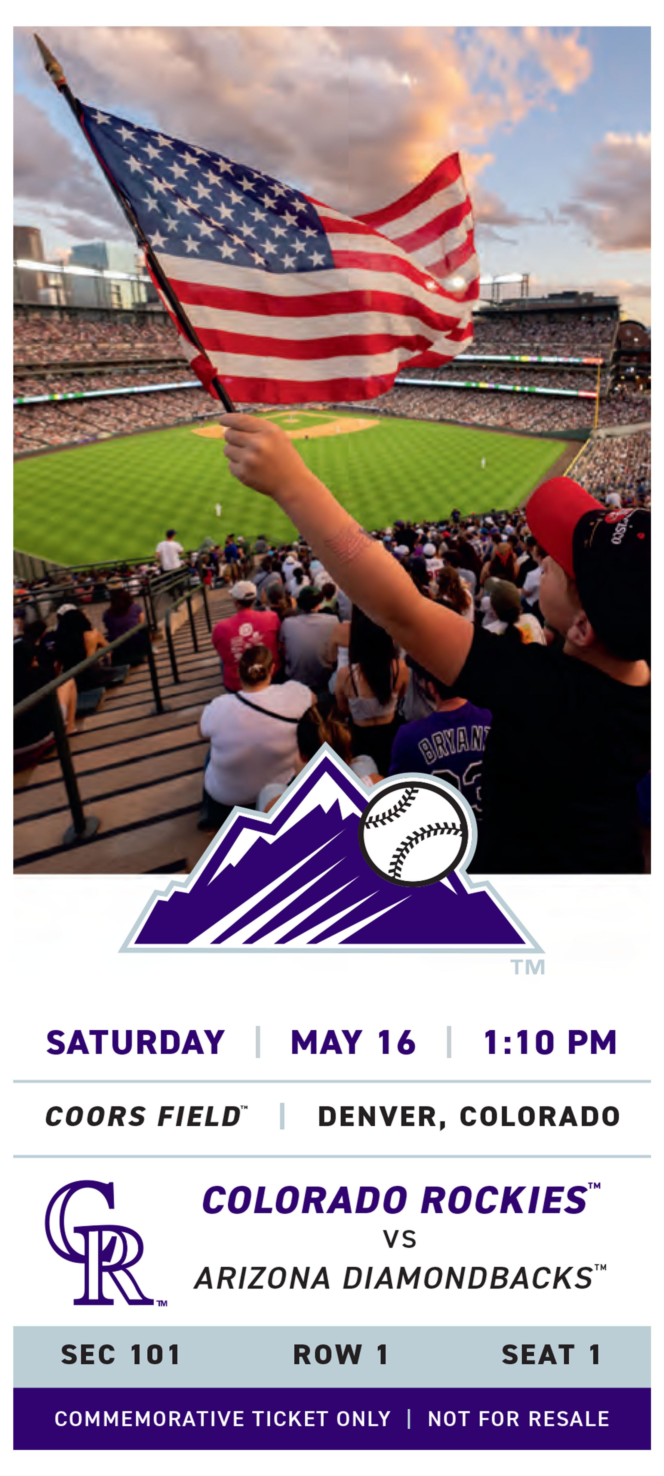 Colorado Rockies commemorative Flag ticket template