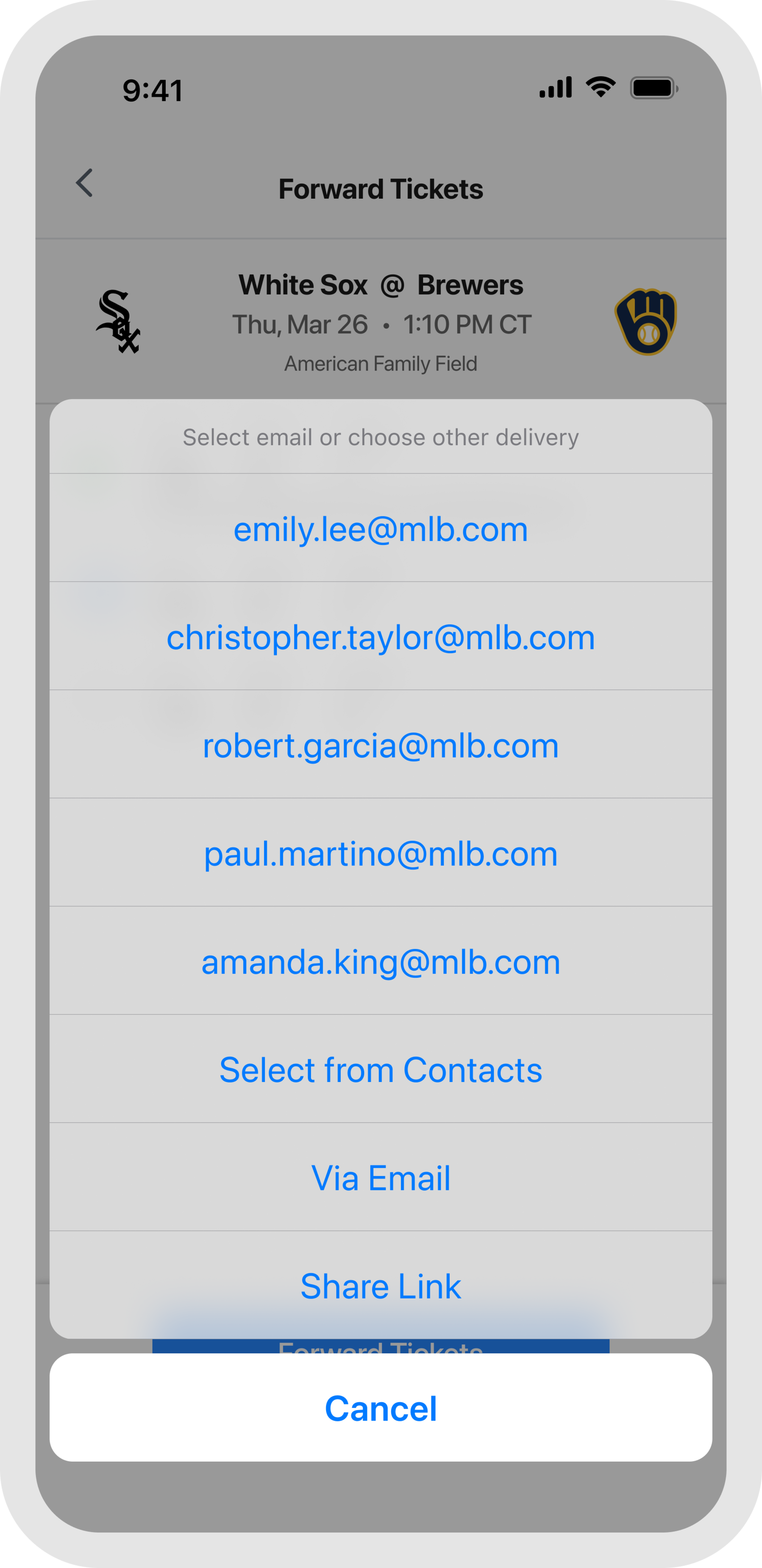 MLB Ballpark App - Forward Tickets