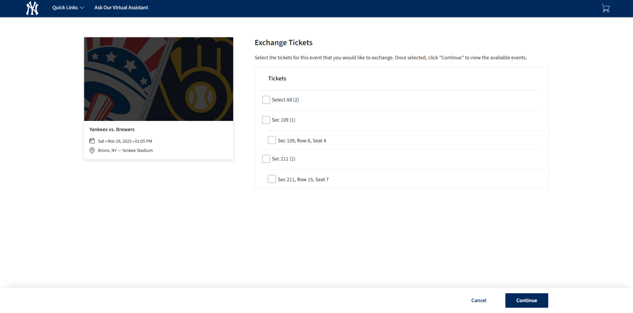 Exchange Your Tickets - Step 4