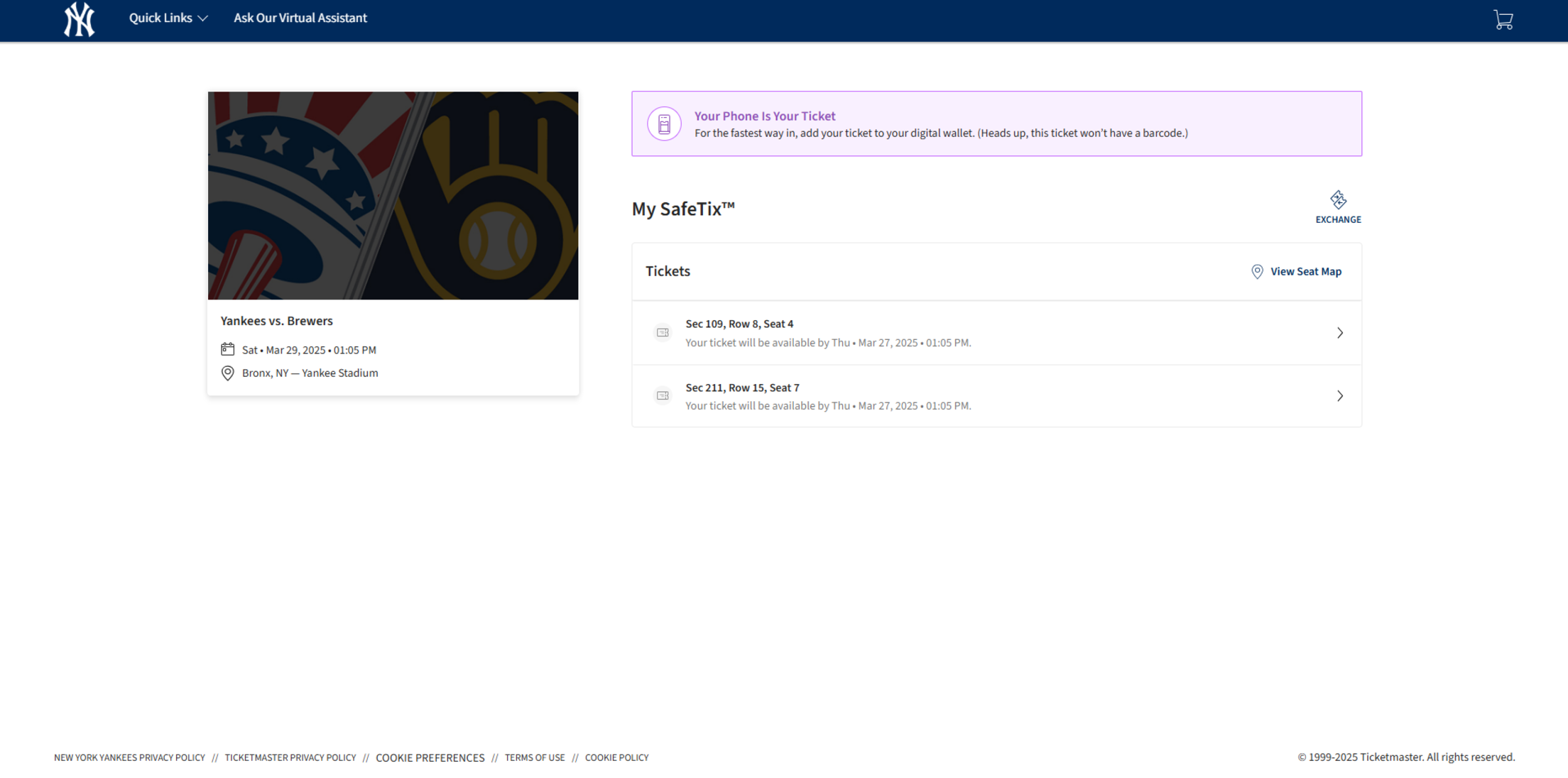 Exchange Your Tickets - Step 3