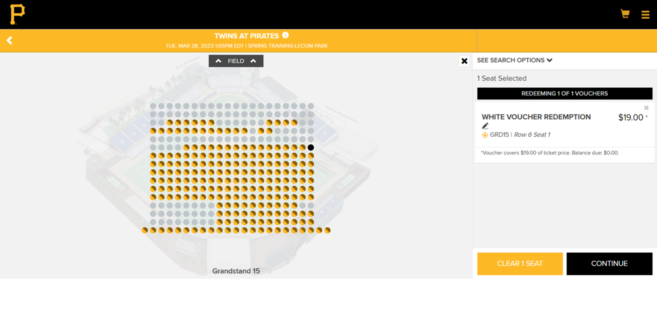 You can select seats by clicking section for best available, or seat map to pick your exact seats.