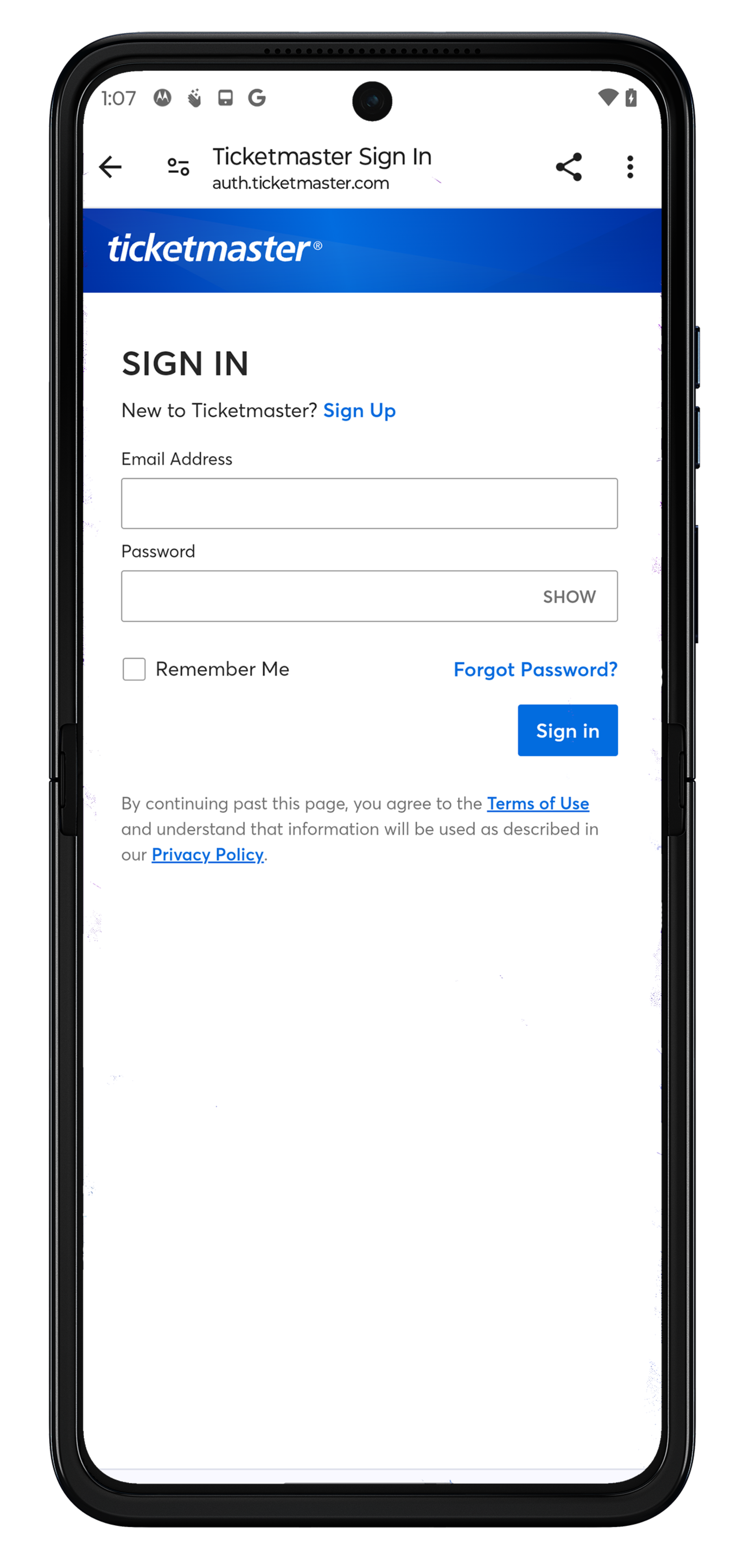 Ticketmaster - Access and View Tickets - Step 2