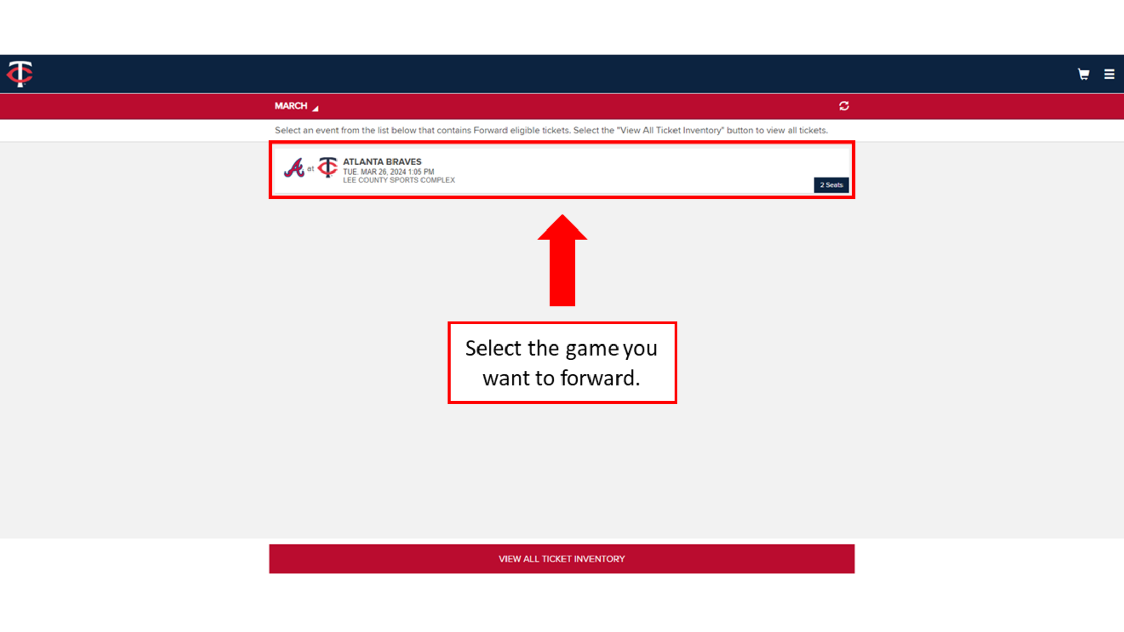 Select the game you want to forward.