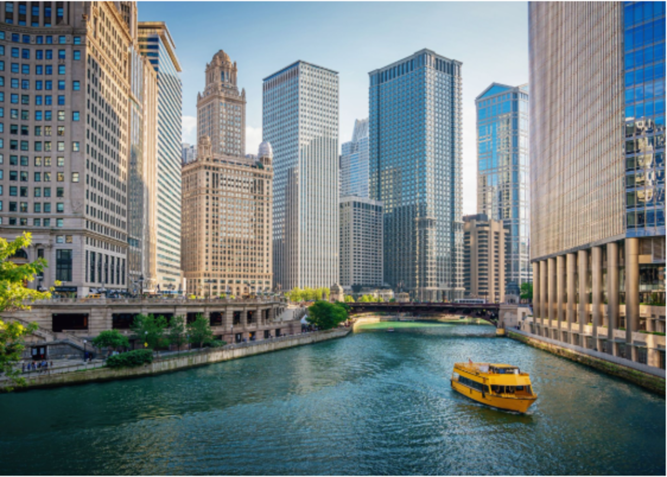 chicago-river-water-taxi-downtown-skyline